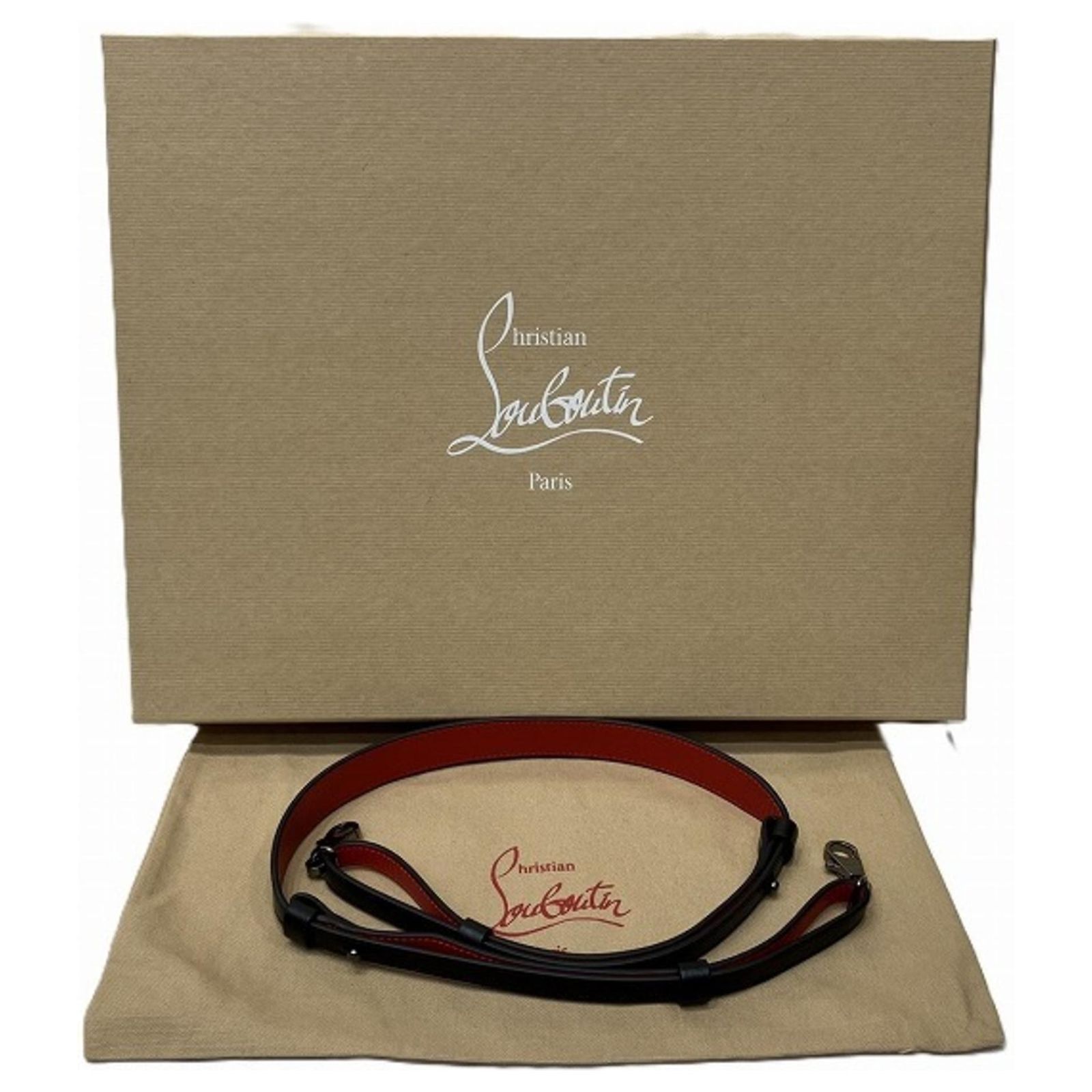 Christian Louboutin Belt 22M (box, receipt and dust bag included) 75 CM Christian Louboutin Calfskin Spiked Paris NYC Belt Bag Black  main image 3