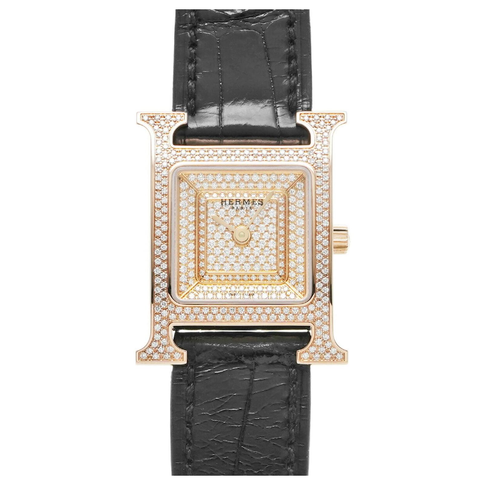 Hermès Hermes H Uhr Diamant Zifferblatt Damen Quarz