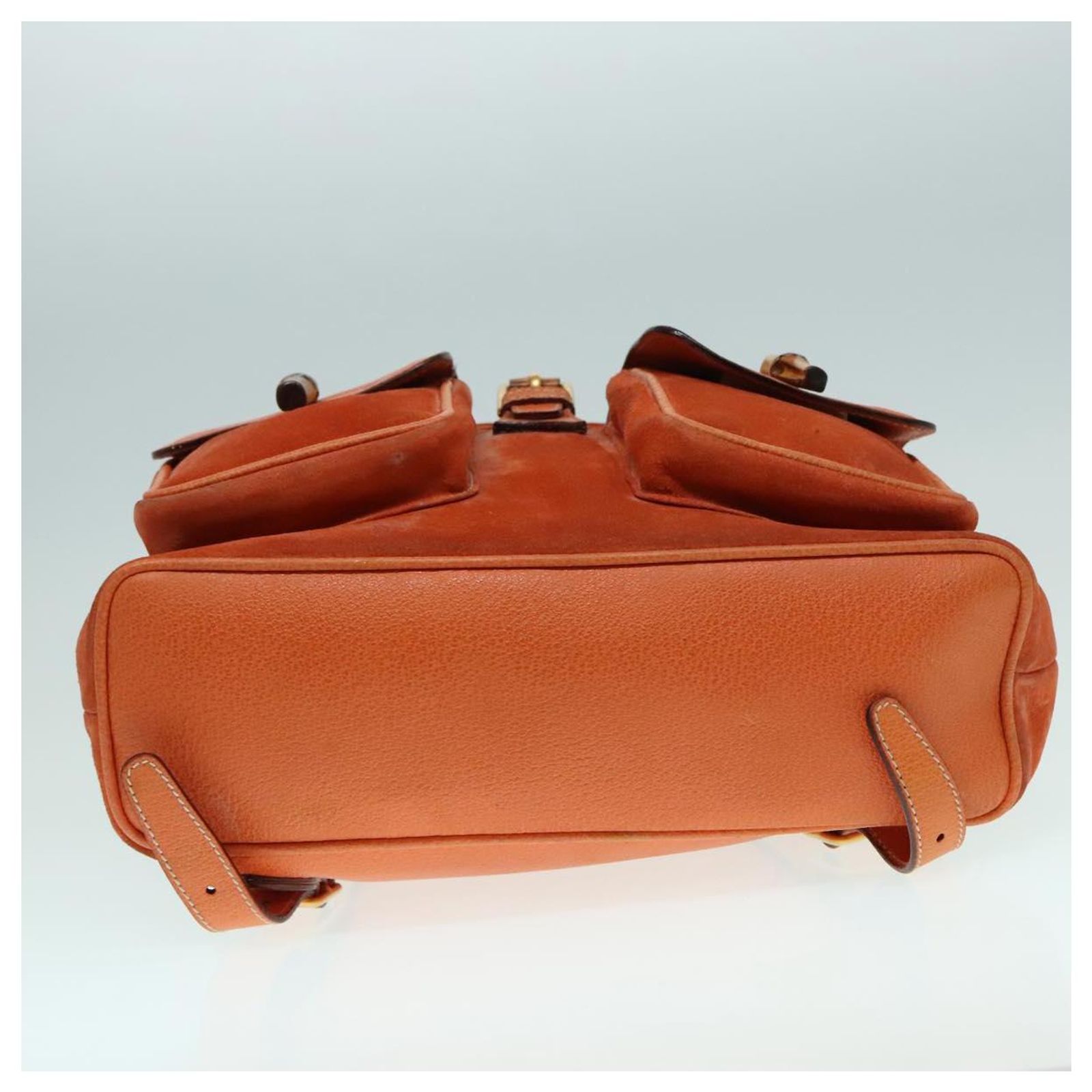 GUCCI Bamboo Backpack Suede Orange Gold 003 2058 0016 Auth  display picture 3
