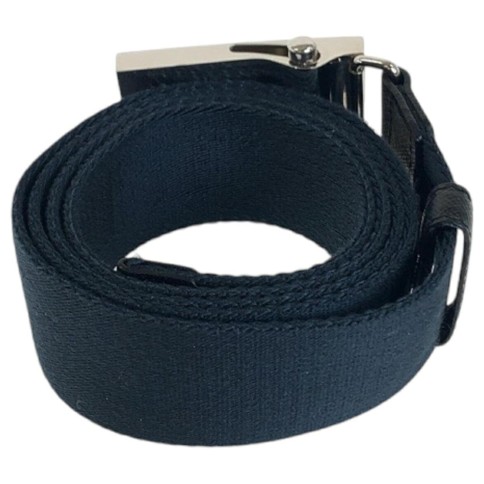 Prada Canvas/Leather Belt Unisex Blue Cloth Joli Closet