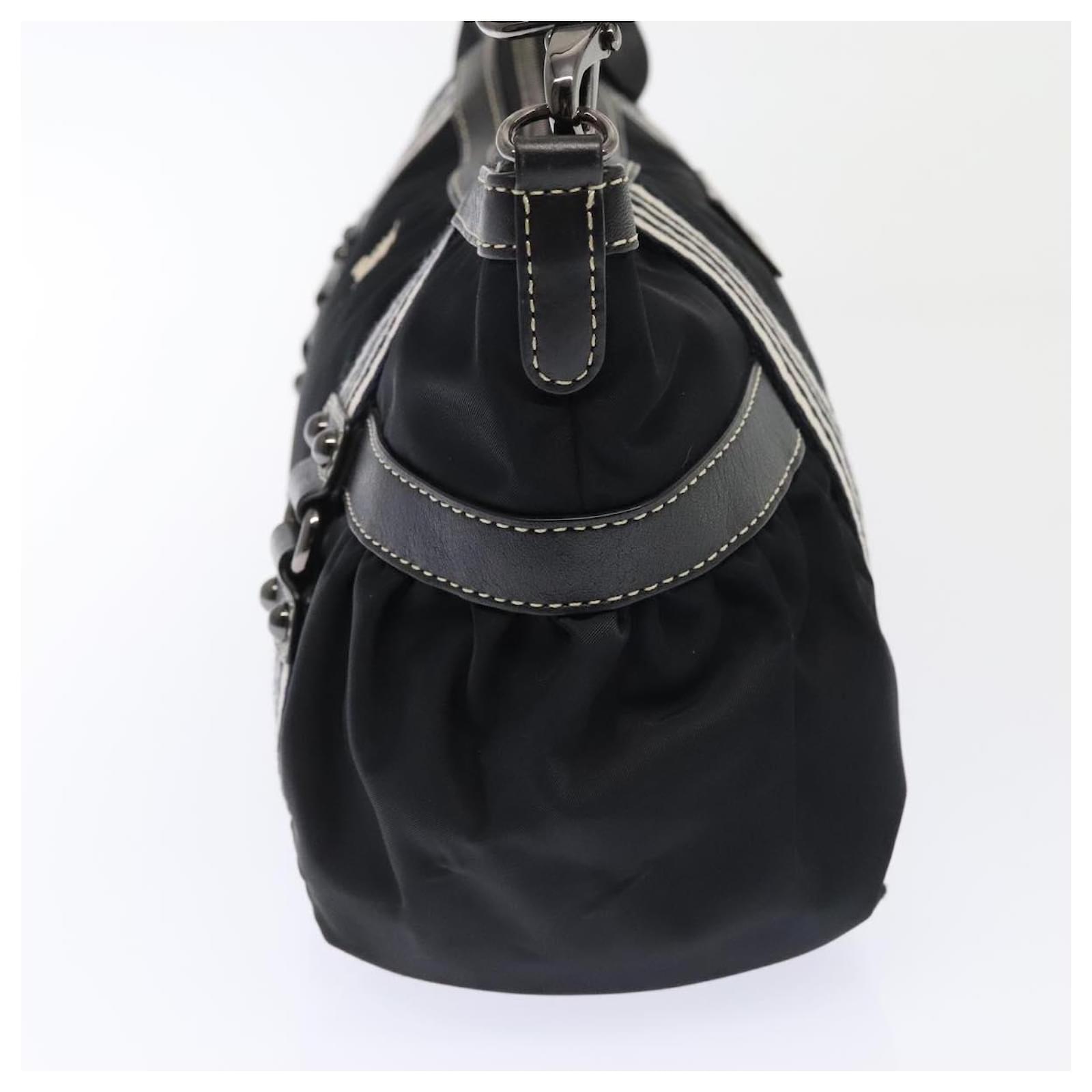 BURBERRY Blue Label Shoulder Bag Nylon 2way Black Auth ti2081 ref