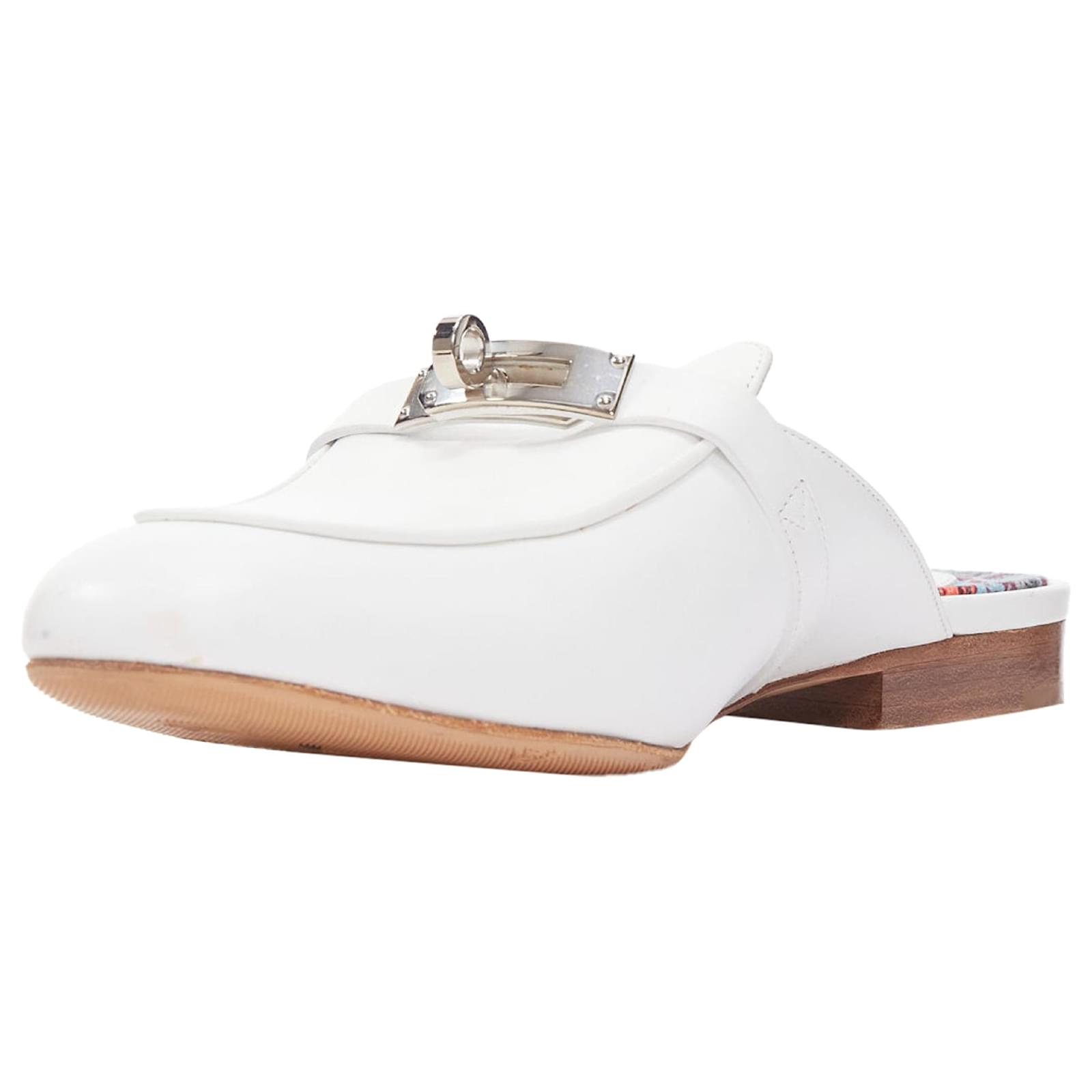 Hermes oz ホワイト Brand New ( Rank N ) HERMÈS Sandals Oz mule White (01