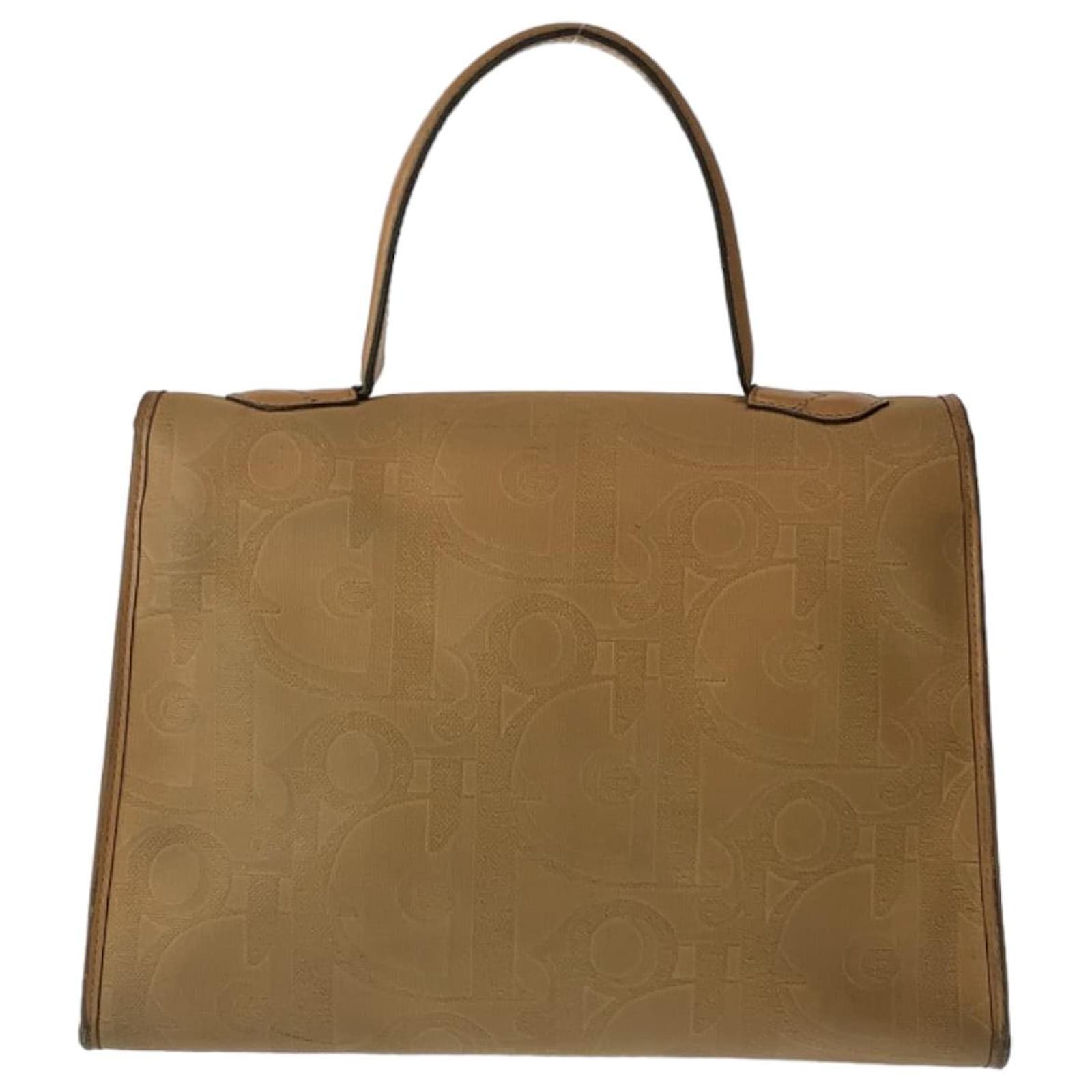 Christian Dior Dior Vintage Coated Canvas Leather 2WAY Bag Brown