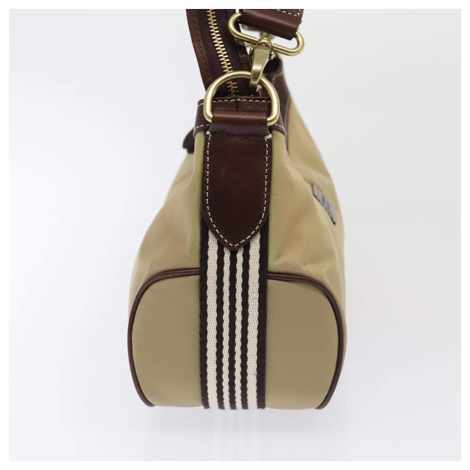 BURBERRY Blue Label Shoulder Bag Nylon 2way Beige Auth ti2076 ref