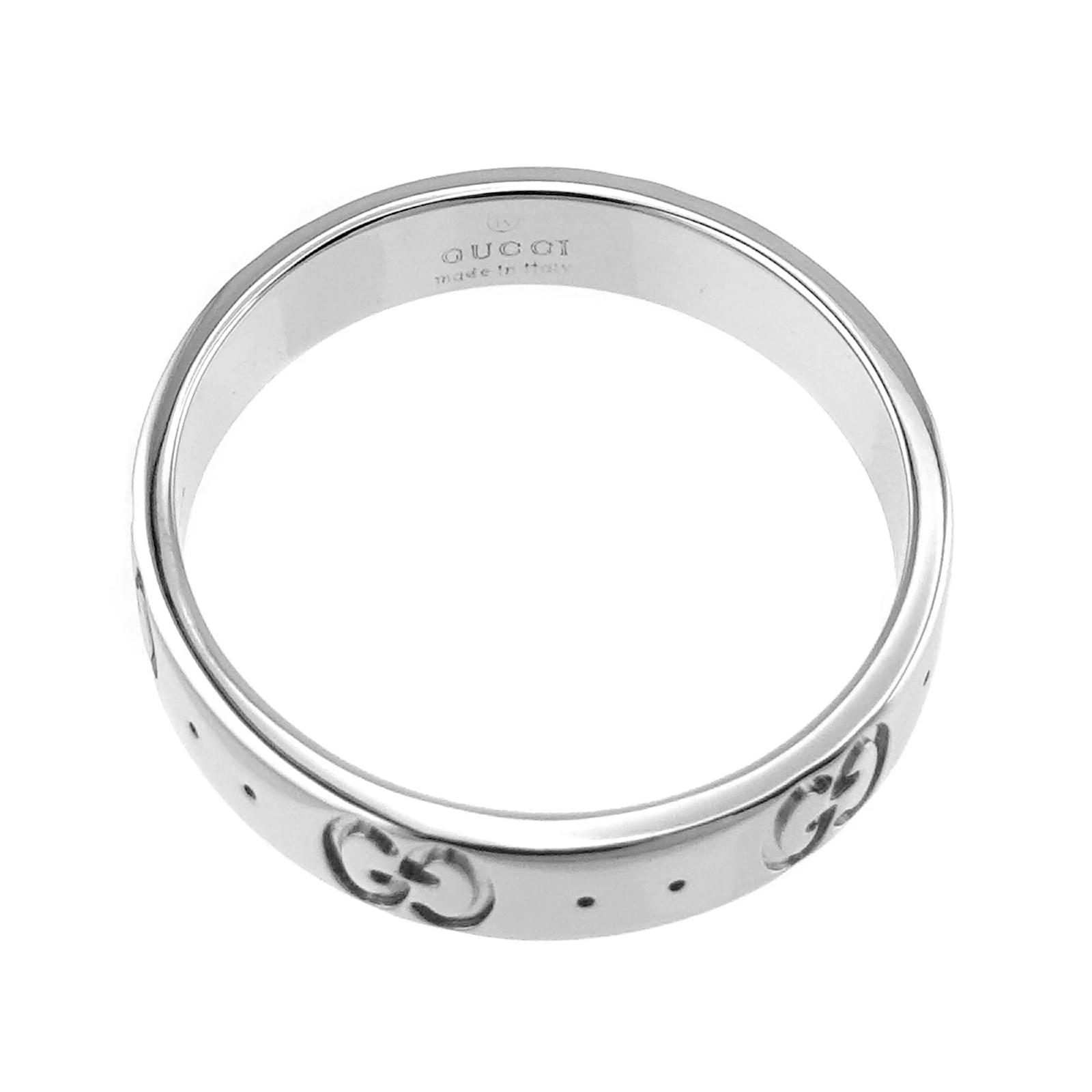 Gucci Icon #15 Band Ring in 18K White Gold Silvery ref.1737647 