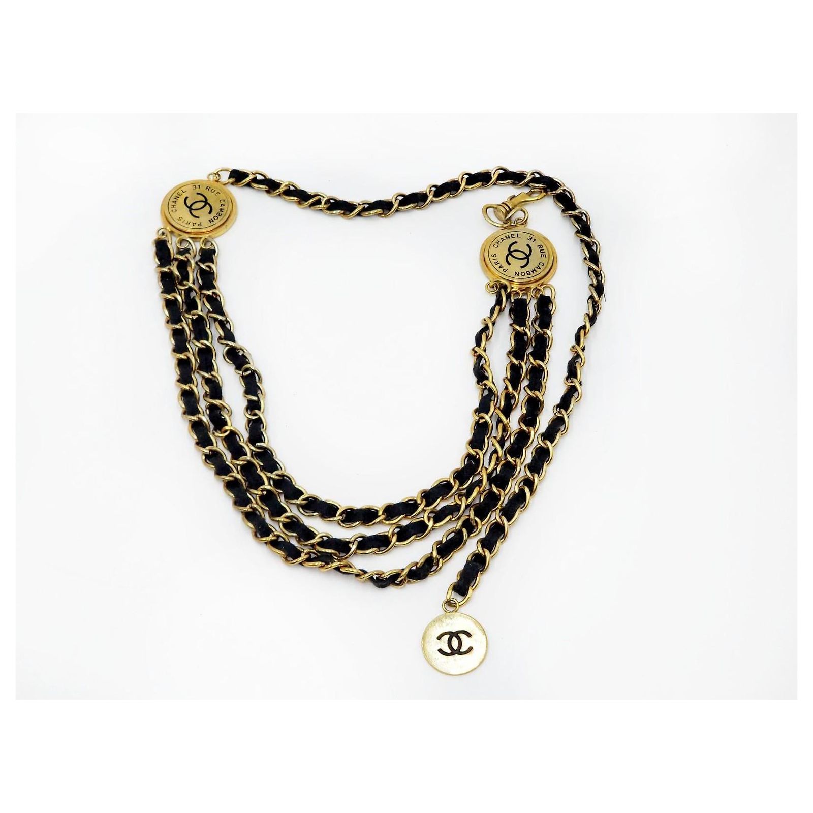 Chanel Medallions Coin 24k Carat Gold Plated Triple Chain  display picture 1