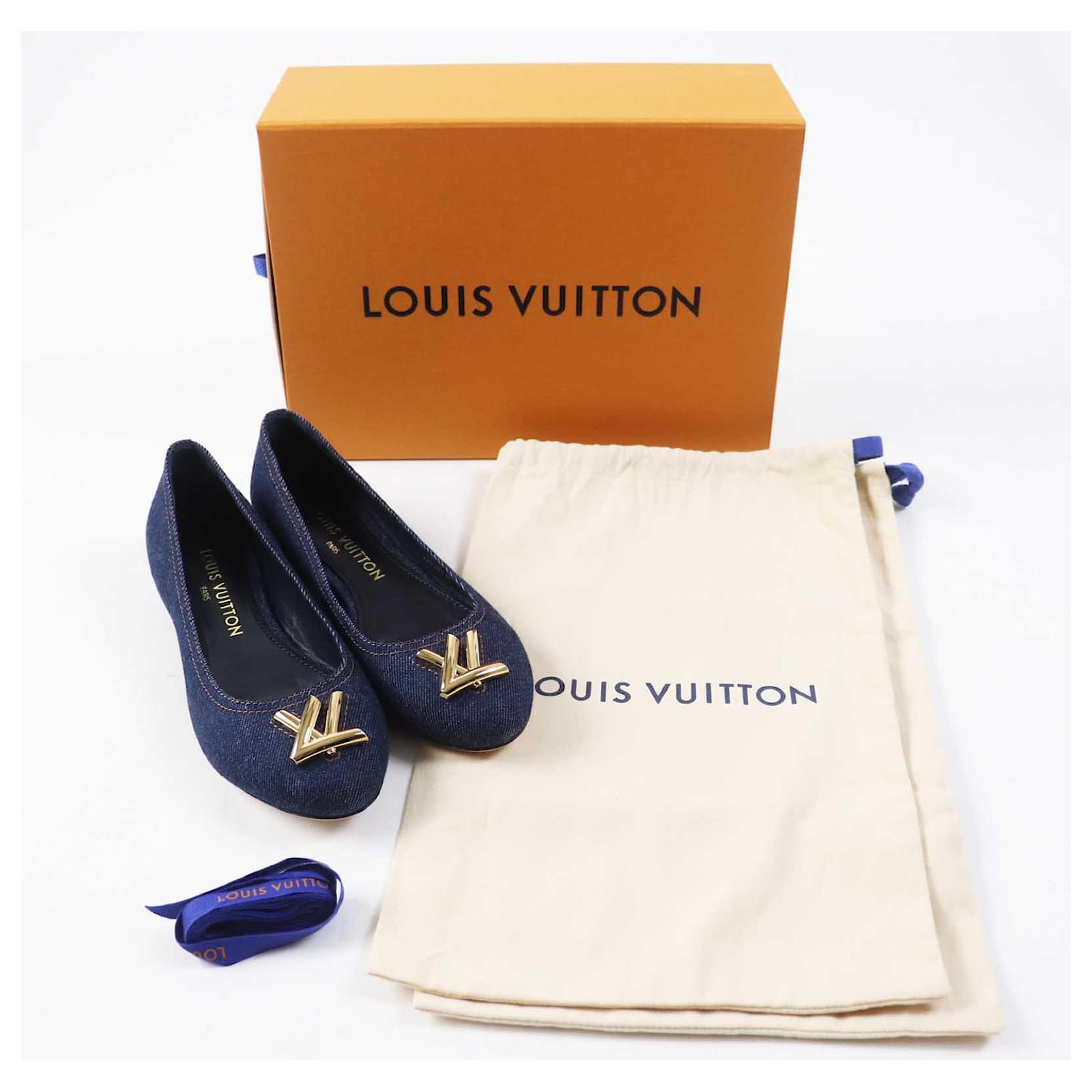 バレエ Louis Vuitton Denim Ballet Shoes Louis Vuitton Women Size US 8.5 IT 38.5 Blue Denim Ballet
