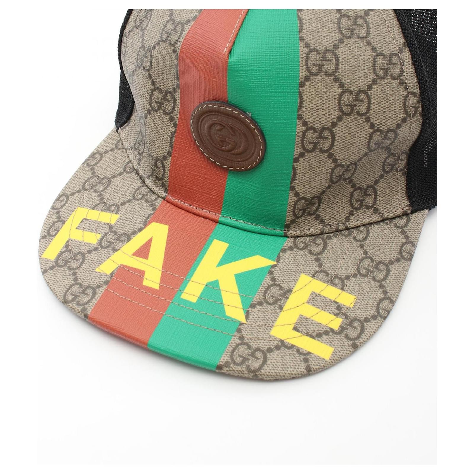 GUCCI グッチ FAKE NOT GGスプリーム キャップ GUCCI - 20AW GUCCI FAKE NOT GGスプリーム キャップ M新品