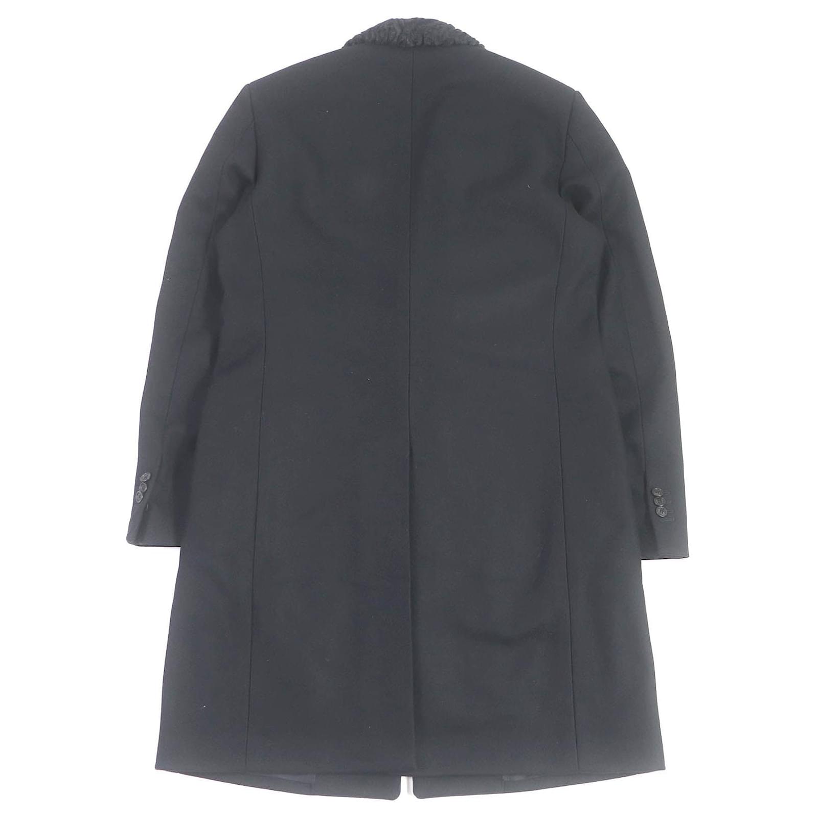 FENDI Black Wool Chester Coat