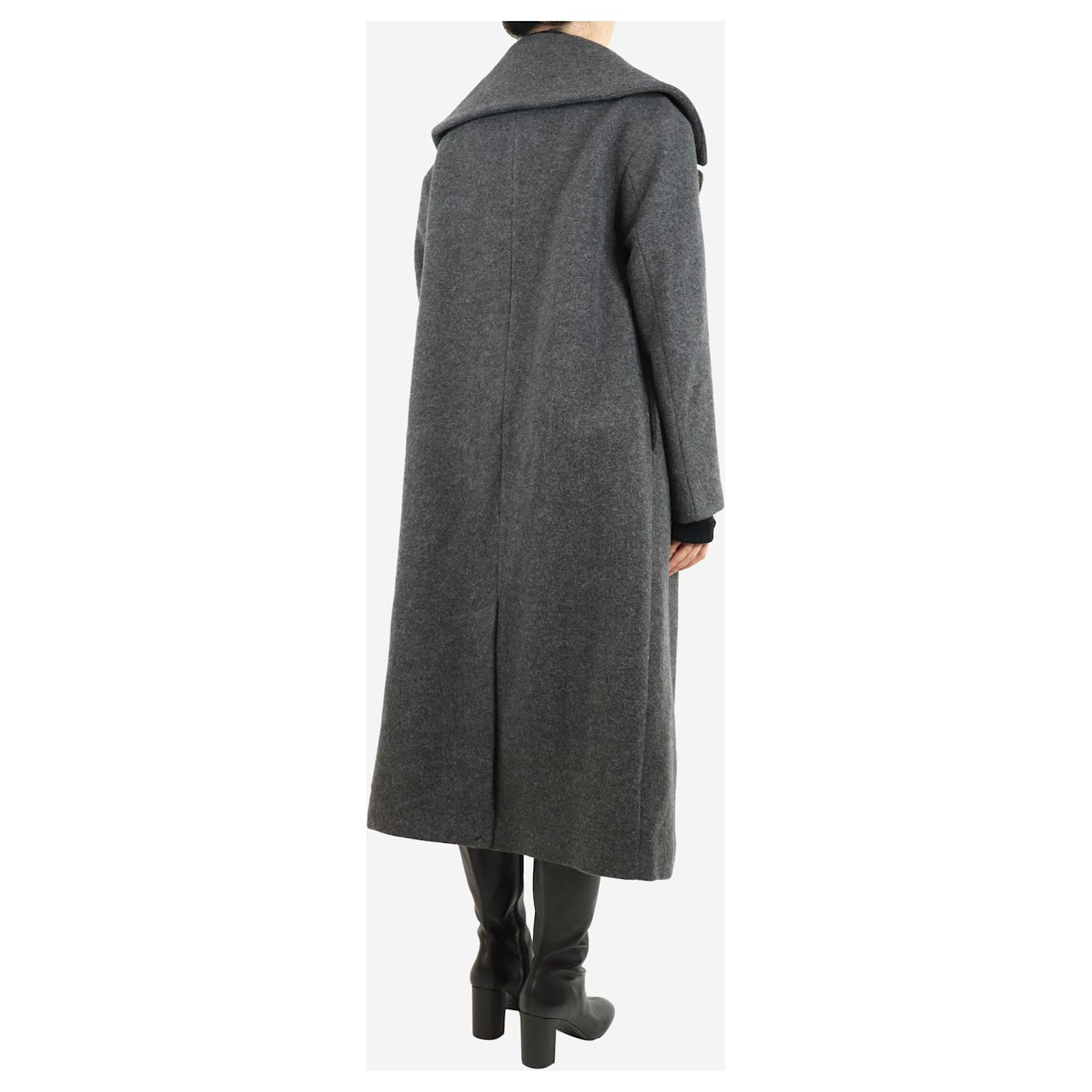 Totême Dark grey felt wrap coat - size UK 10 Wool ref.1746043