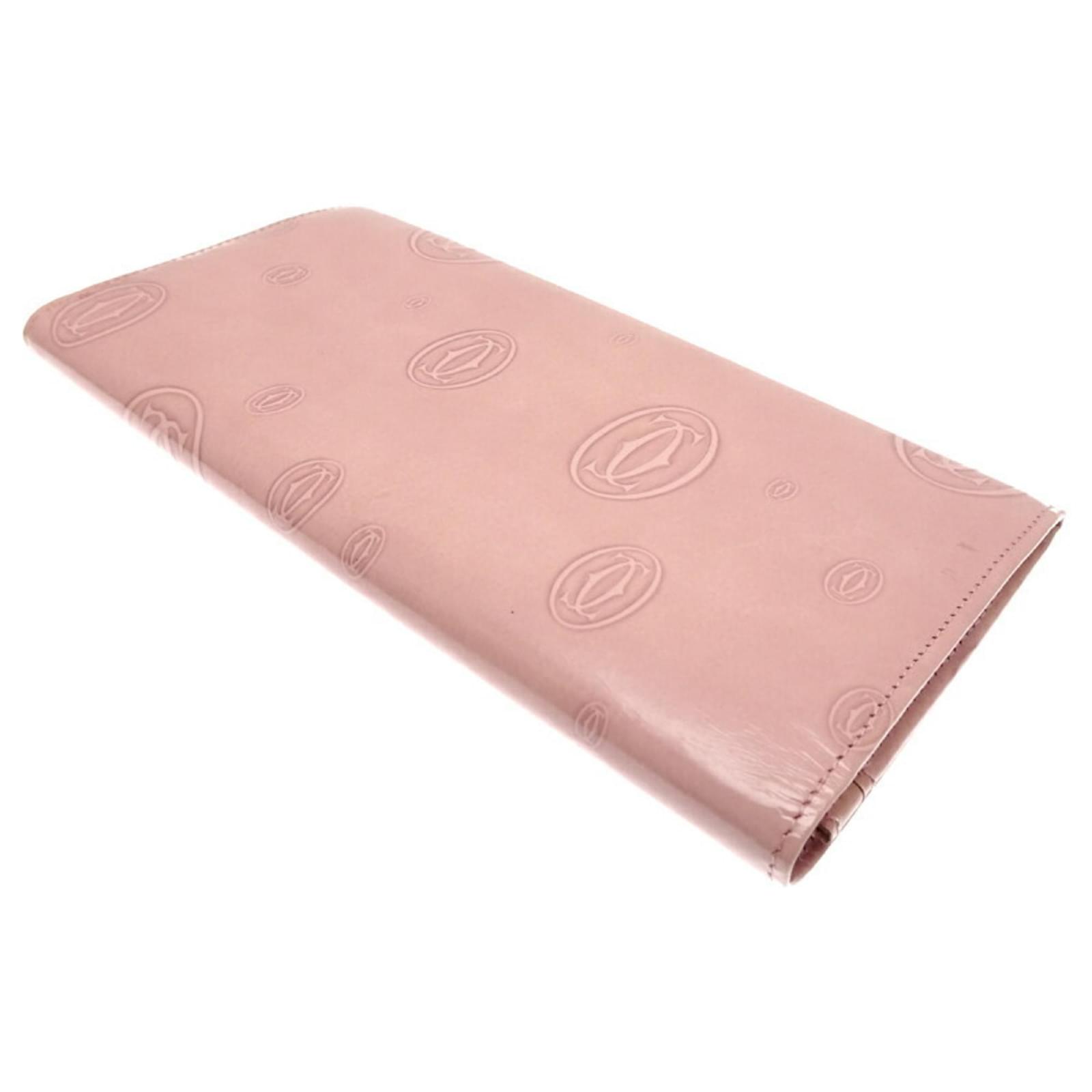 Cartier Happy Birthday Long Wallet Pink Leather ref.1746343