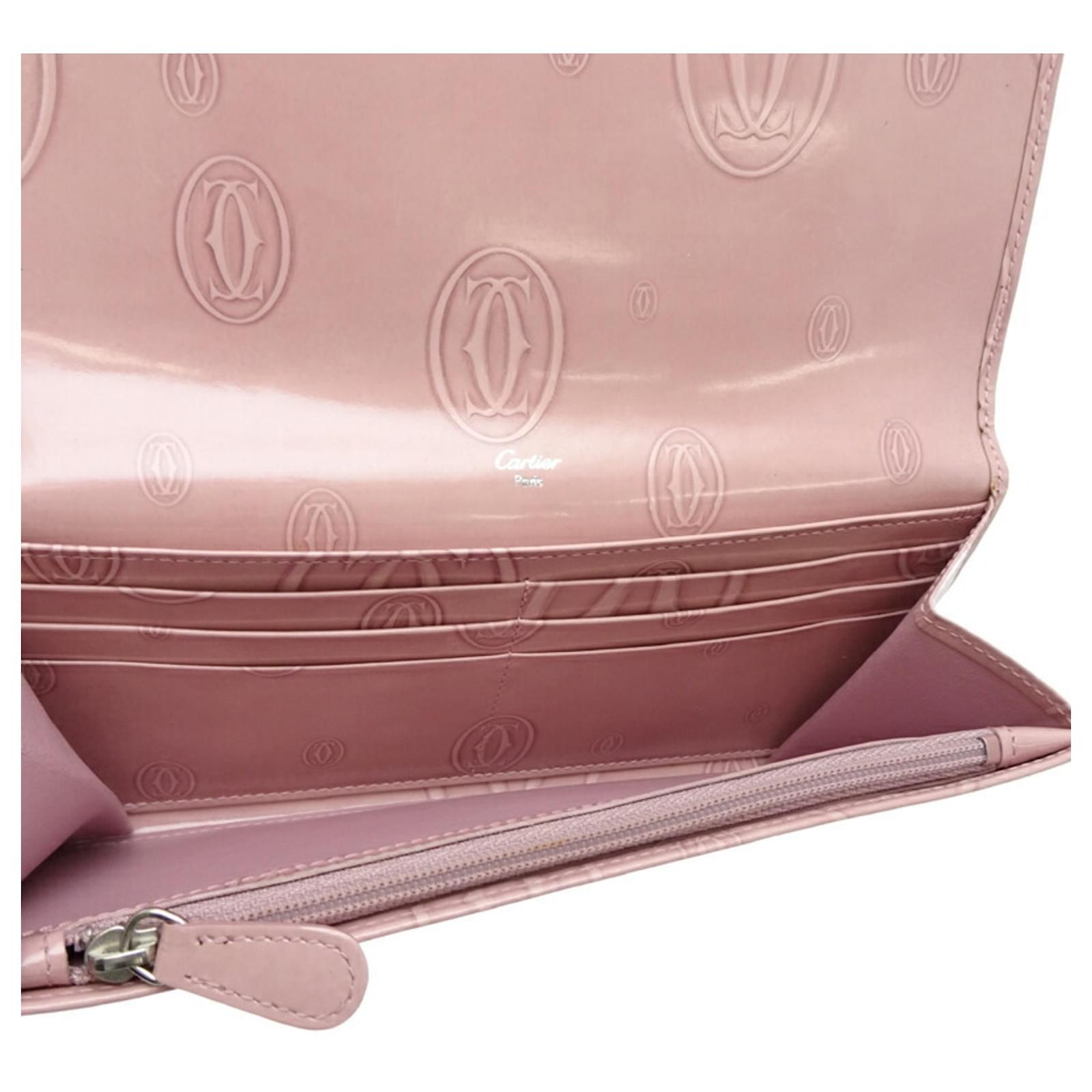 Cartier Happy Birthday Long Wallet Pink Leather ref.1746343