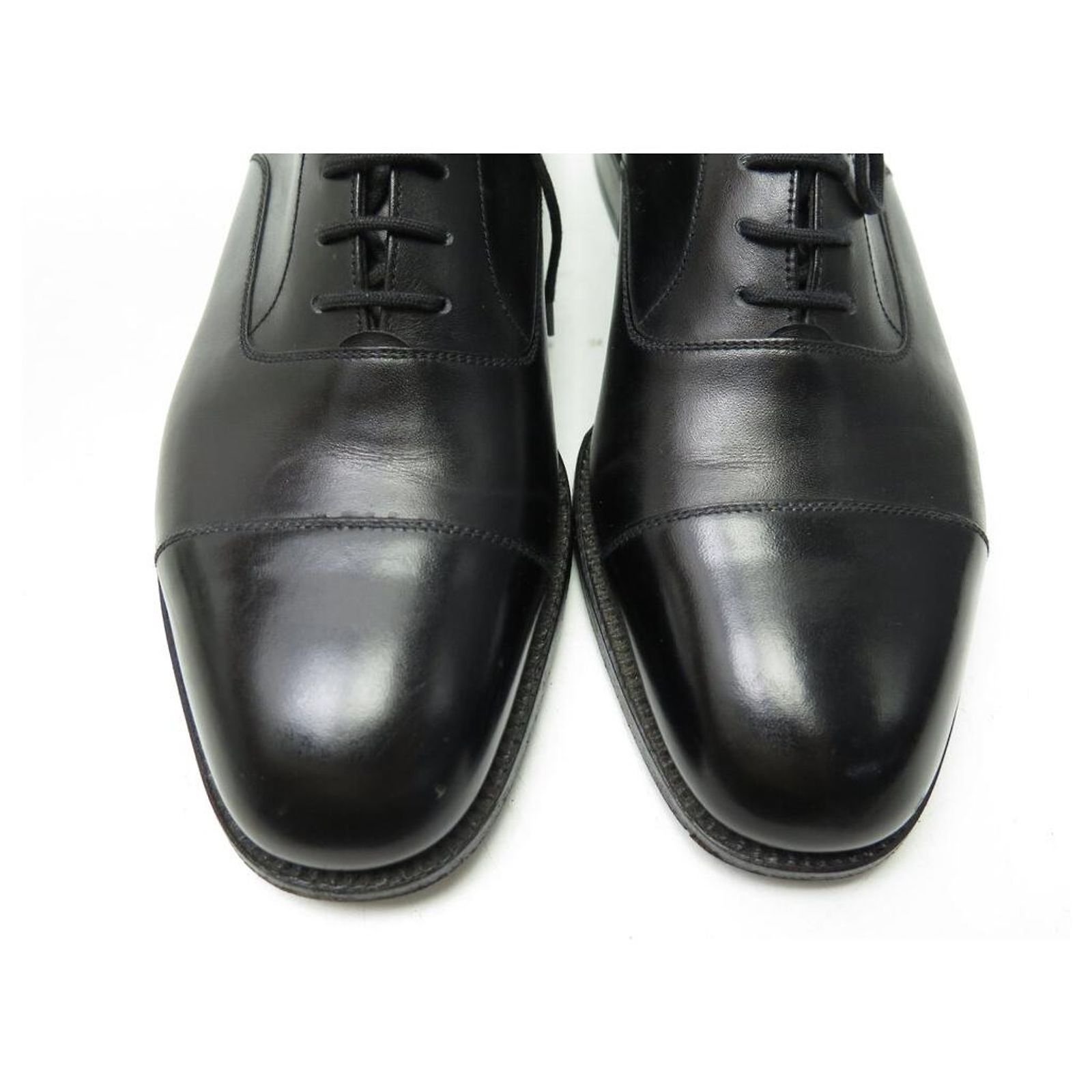 JM WESTON 300 OXFORD SHOES 8D 42 IN BLACK LEATHER + SHOE TREES ref 