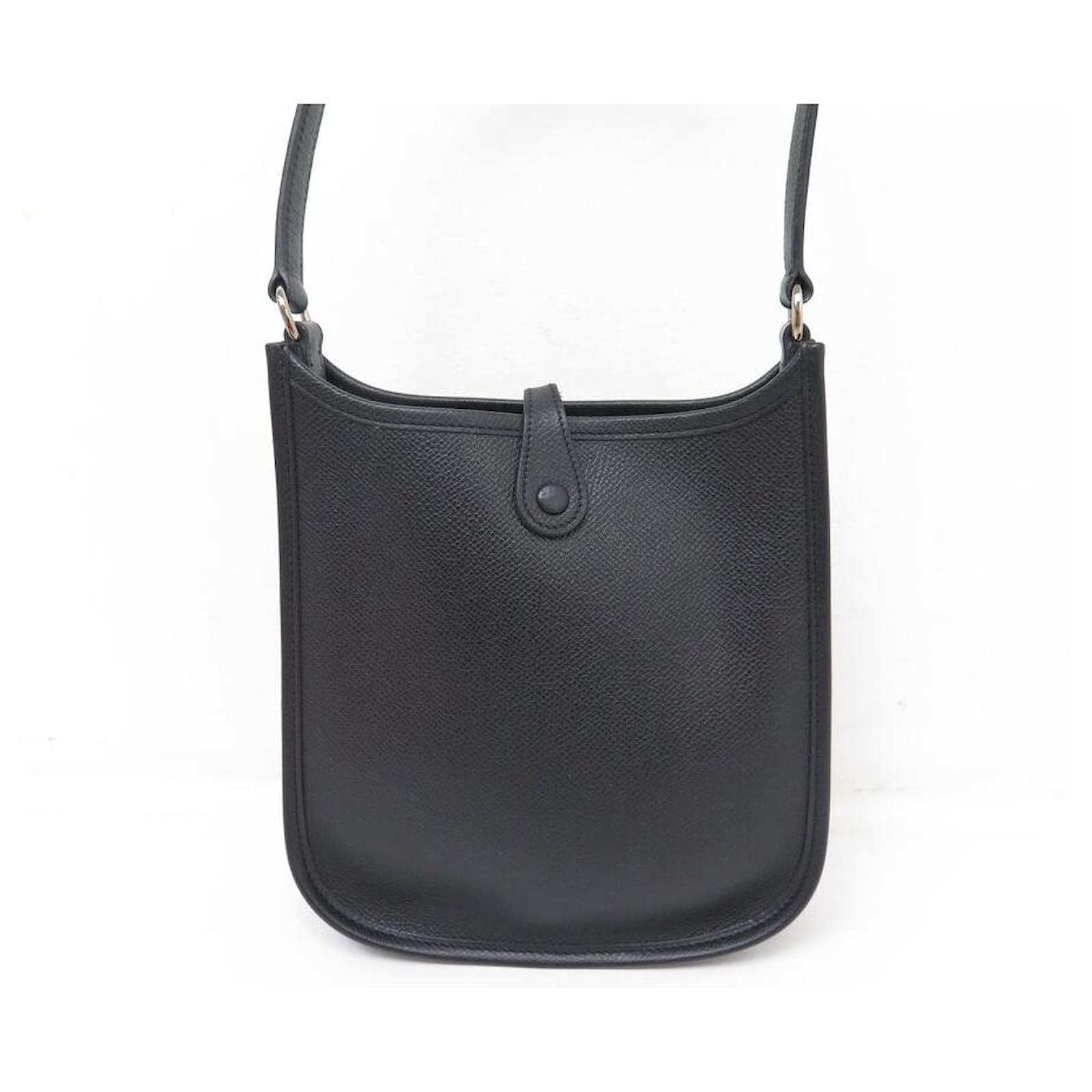 Hermès NEUE HERMES EVELYNE 16 MINI EPSOM LEDER SCHWARZE HANDTASCHE