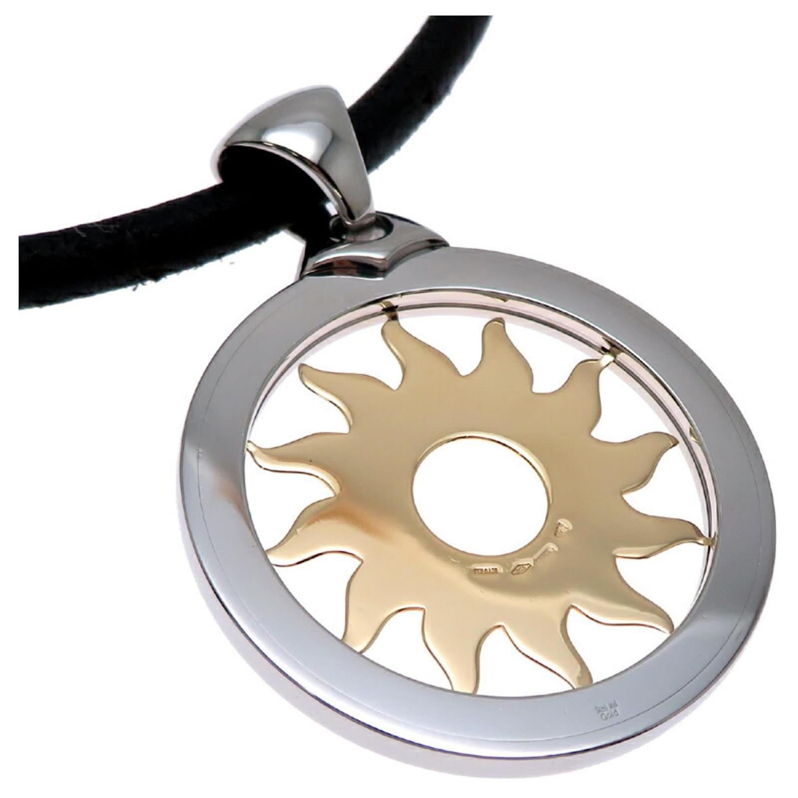 Bvlgari Bulgari Tondo Sun Large Necklace Steel Yellow gold ref