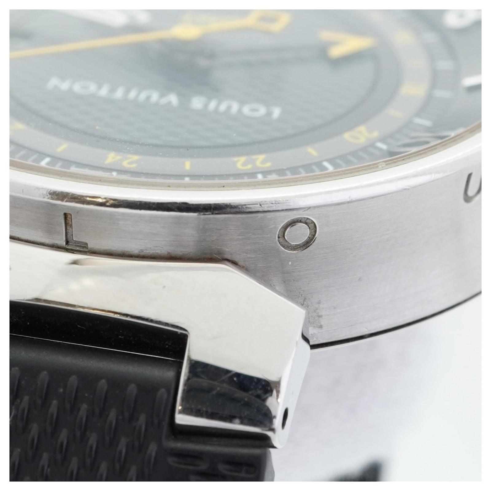 Louis Vuitton Tambour Moon GMT Q8D30 Black Dial Watch ref