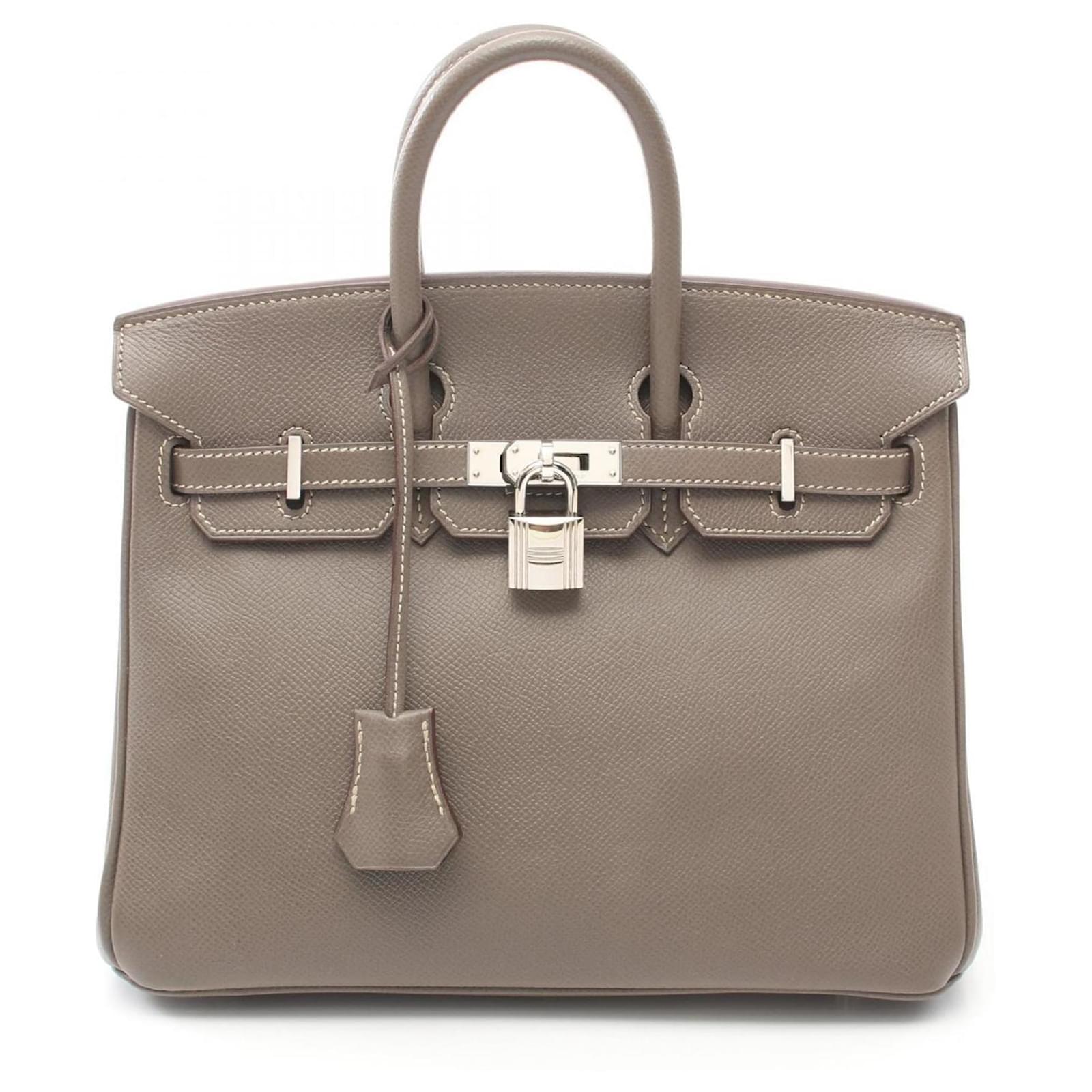 Hermes Hermes Birkin 25 Handbag in Brown Epsom Leather Grey ref.1750623 Joli Closet