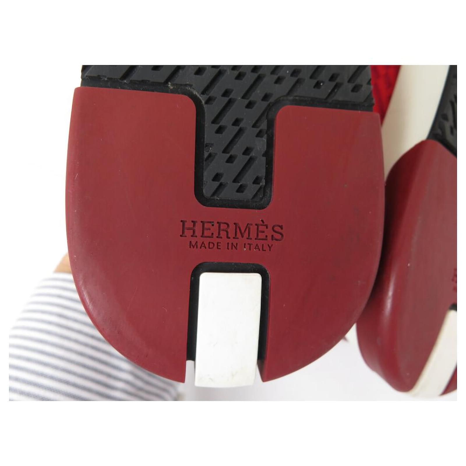 Hermès NINE HERMES SNEAKERS ADDICT H201108Z RED 37.5 SHOES +