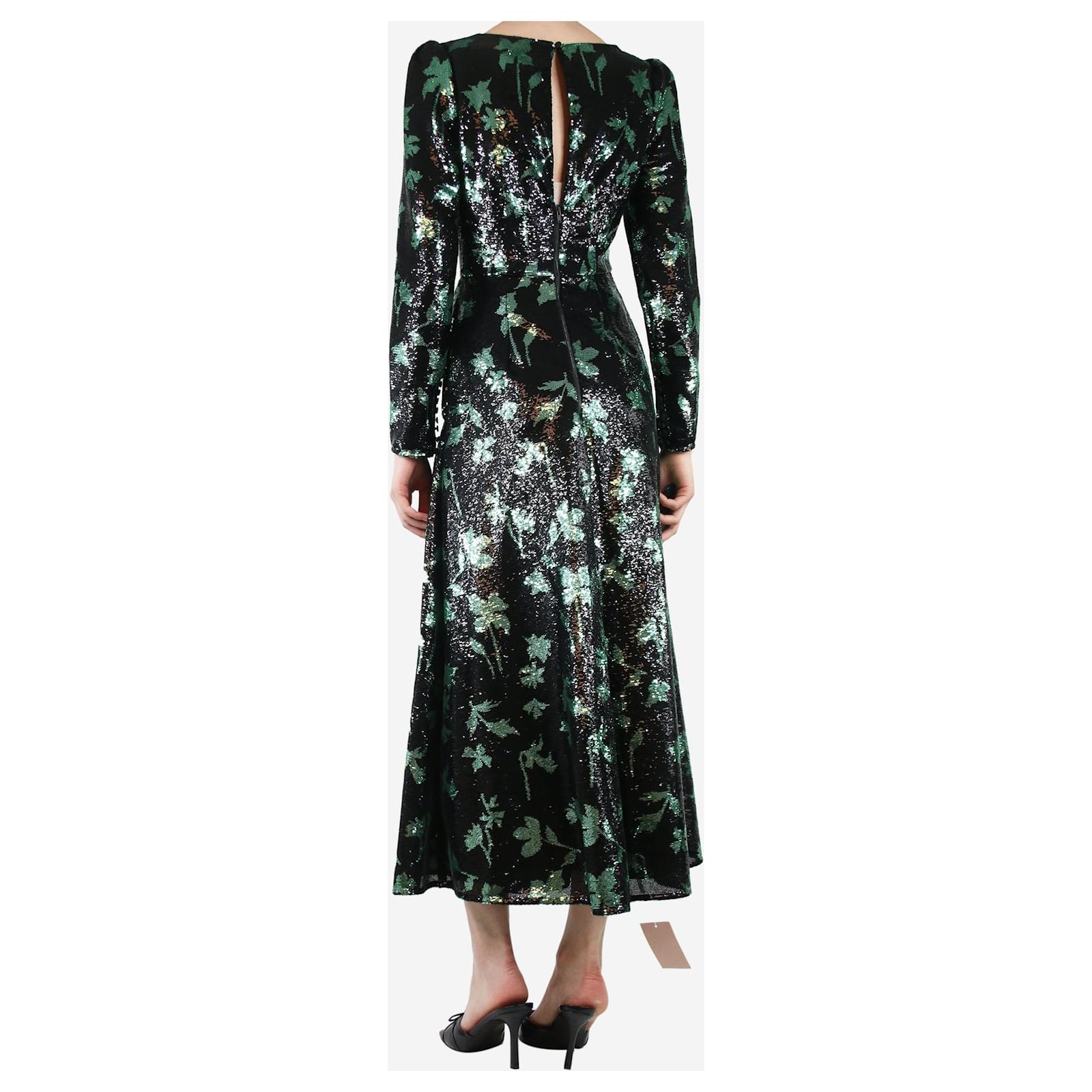leaf sequin midi dress self portrait Self-Portrait Grey Leaf Sequin Midi Dress