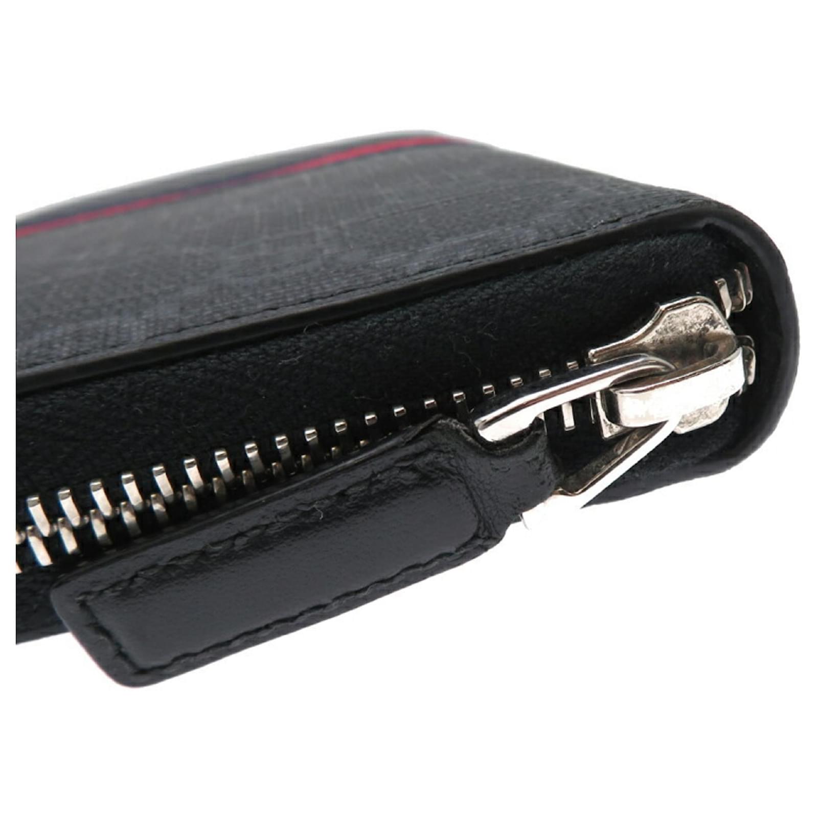 Gucci Shelly Line Long Wallet Black Leather Cloth ref.1755908