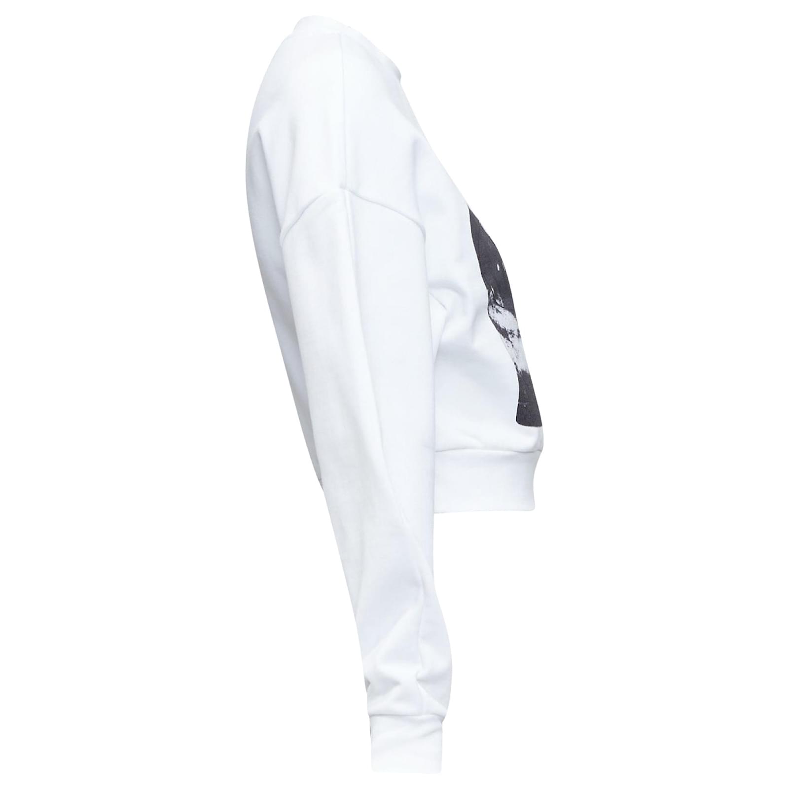 Alexander McQueen cotton corset bustier print crop sweater White - Main Image