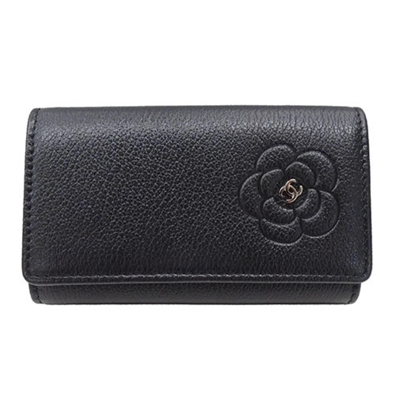 Chanel Black Leather hotsell Key Wallet