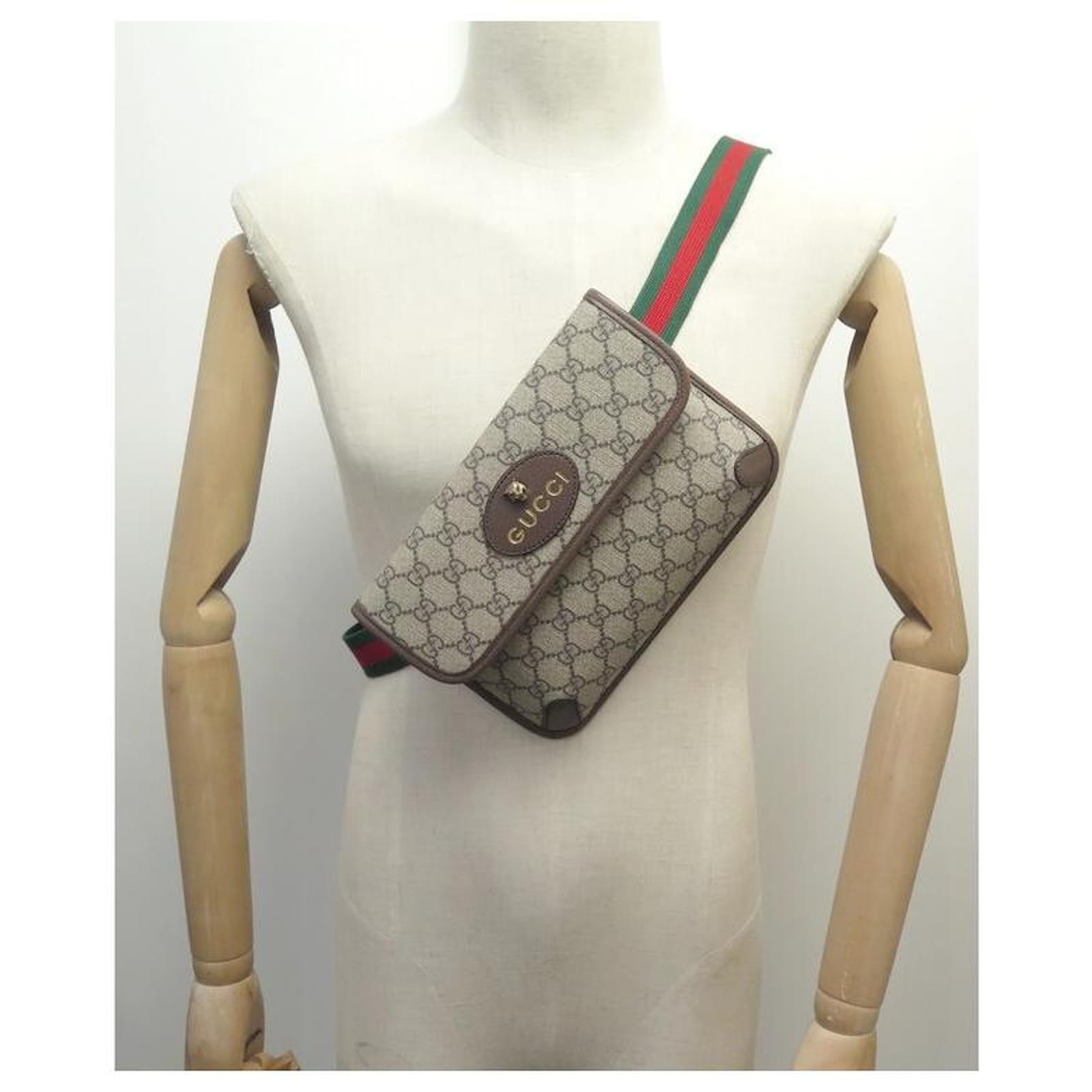 NEW GUCCI NEO VINTAGE GG SUPREME 493930 BROWN CANVAS BELT BAG