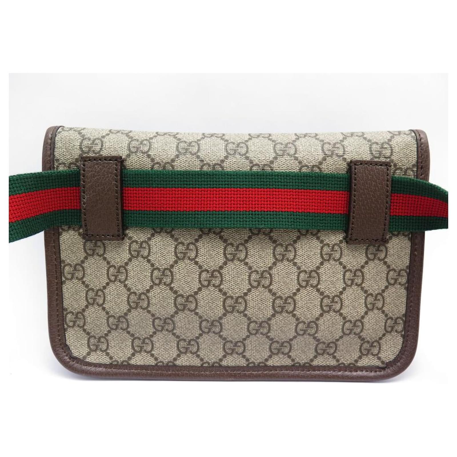 NEW GUCCI NEO VINTAGE GG SUPREME 493930 BROWN CANVAS BELT BAG