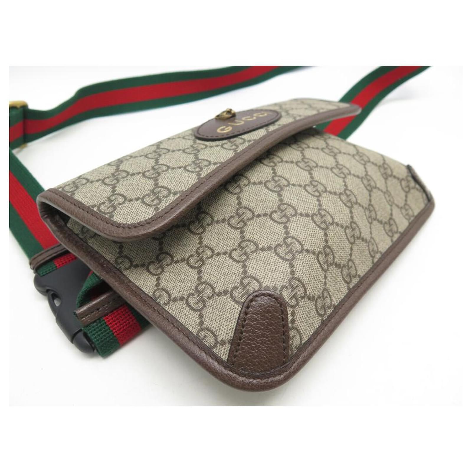 NEW GUCCI NEO VINTAGE GG SUPREME 493930 BROWN CANVAS BELT BAG