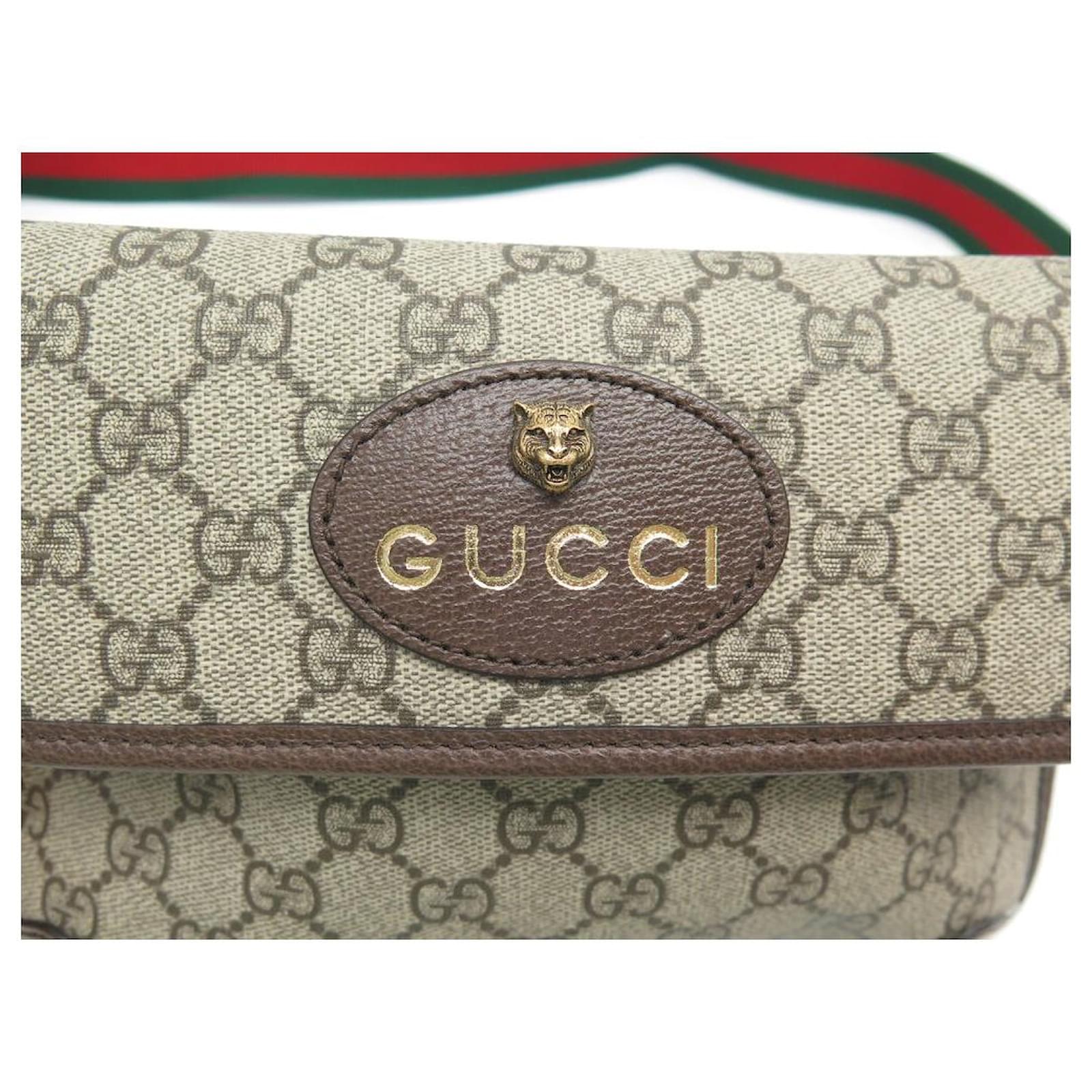 NEW GUCCI NEO VINTAGE GG SUPREME 493930 BROWN CANVAS BELT BAG