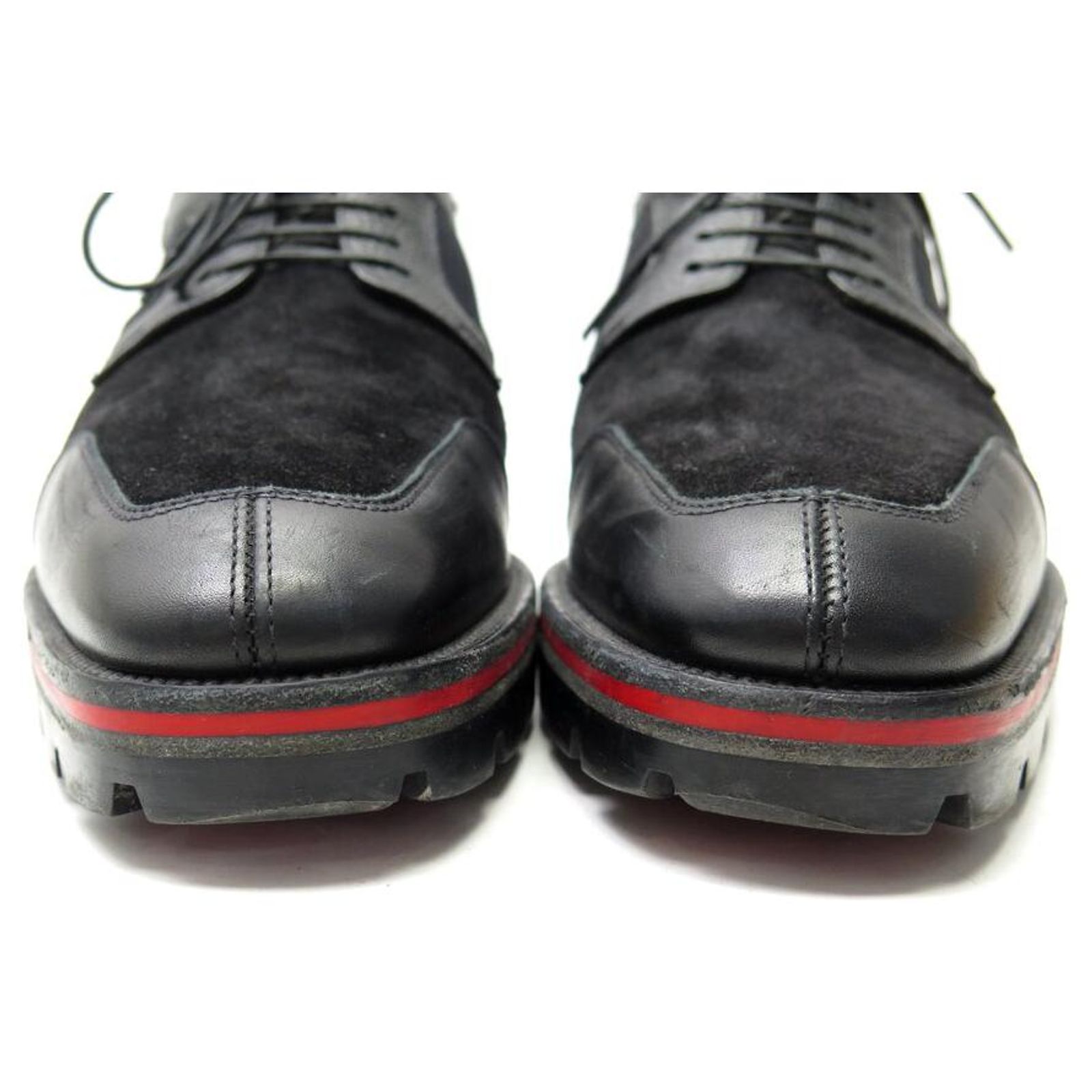 CHRISTIAN LOUBOUTIN SIMON FLAT DERBY 41 SUEDE & BLACK 