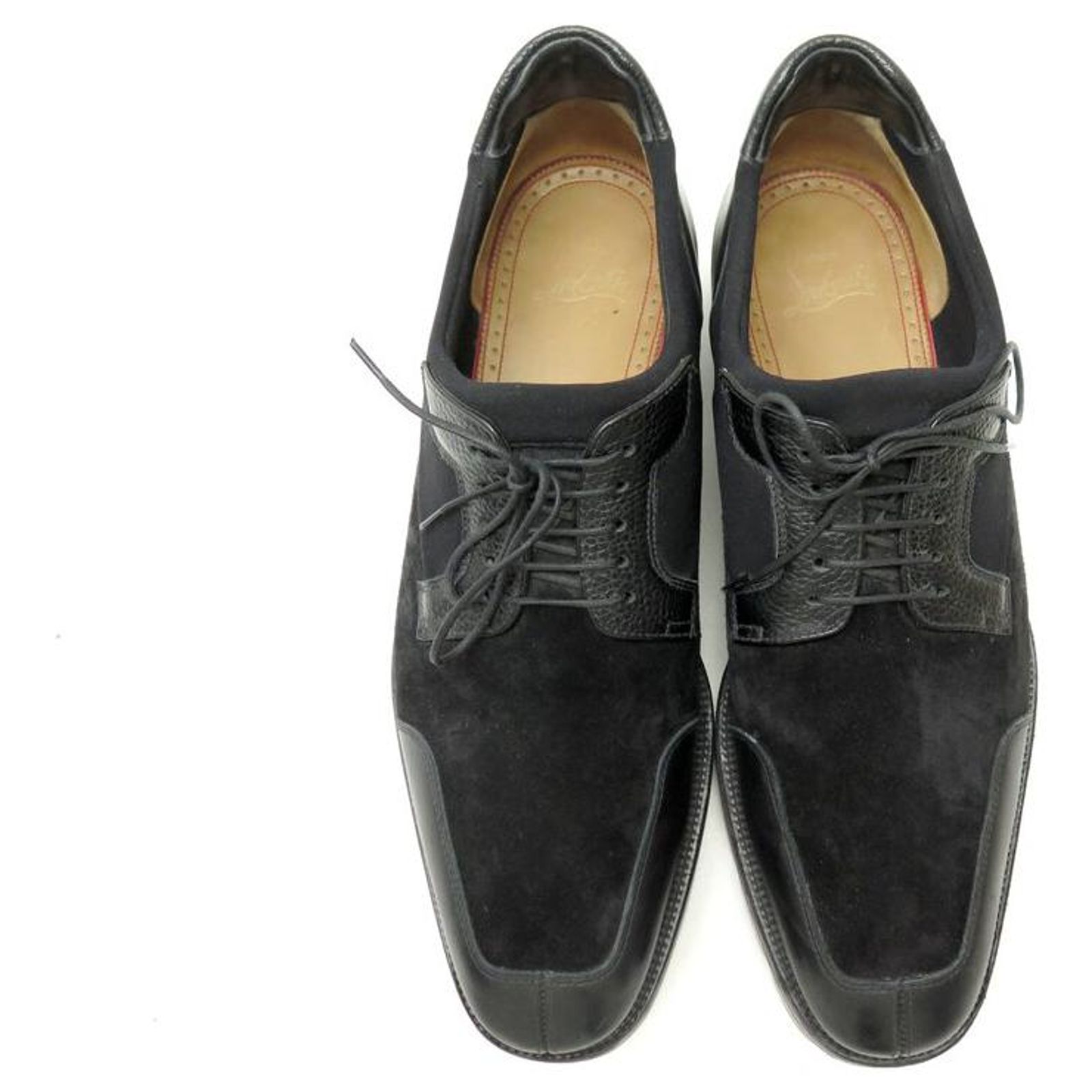 CHRISTIAN LOUBOUTIN SIMON FLAT DERBY 41 SUEDE & BLACK  display picture 1