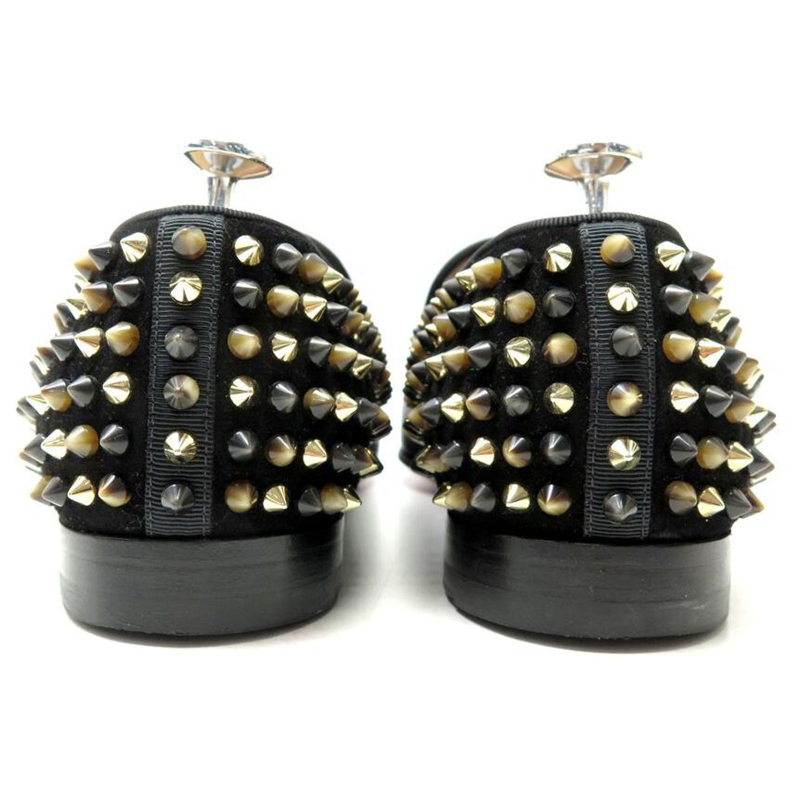 CHRISTIAN LOUBOUTIN TASSILO SPIKE LOAFERS 40.5 BLACK LEATHER  display picture 1