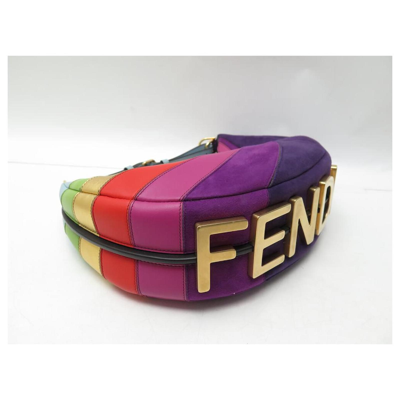 NUOVO BORSO A MANO FENDI FENDIGRAPHY SMALL HOBO 8BR798 IN PELLE E
