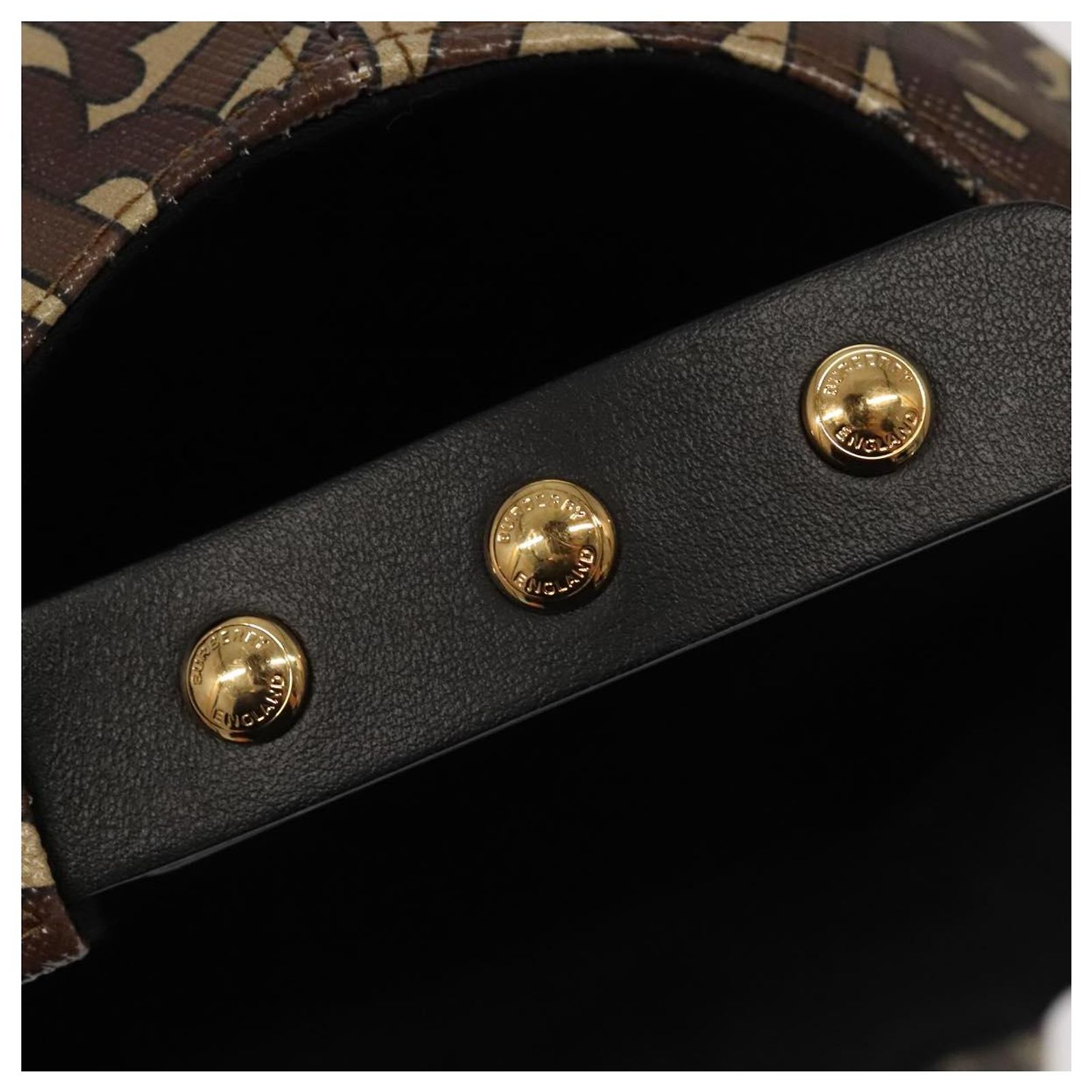 BURBERRY TB Monogram Baseball Cap PVC M Brown 8018971 Auth 