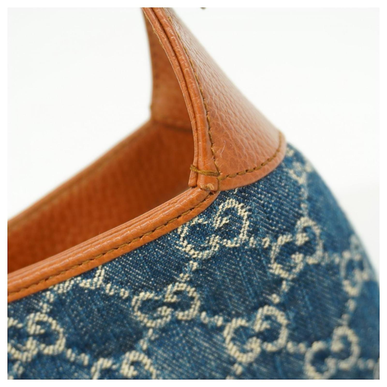 Gucci Shoulder Bag Jackie 636706 Brown Blue Denim ref.JC1761198