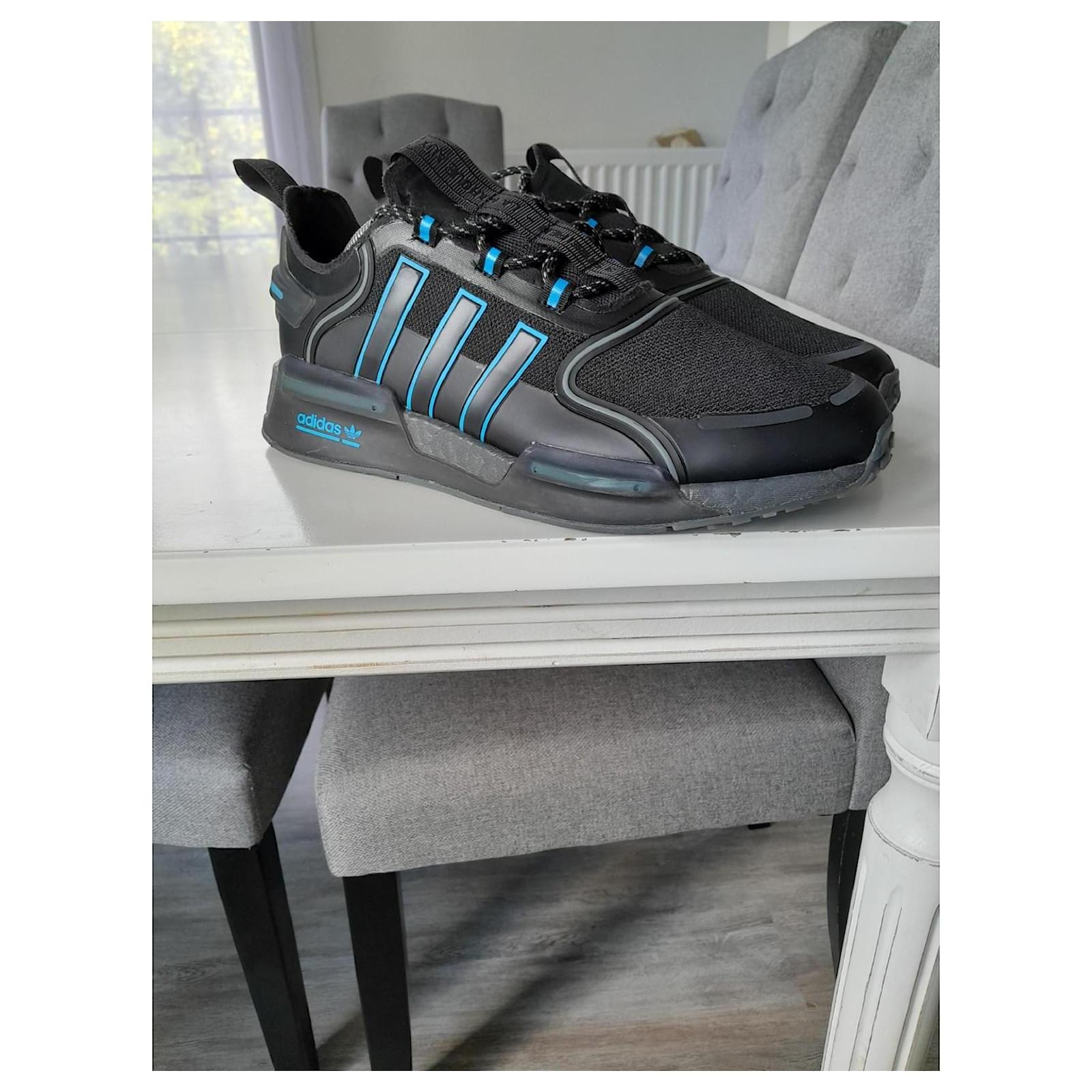 Adidas NMD V3 BLACK PULSE BLUE Leather Nylon ref.1763277