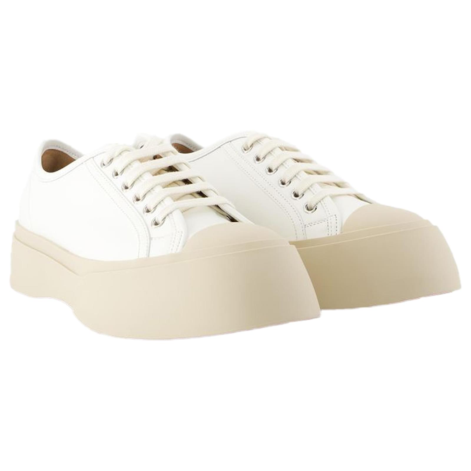 スニーカー MARNI Laced Up Sneakers - Marni - Leather - White White leather BigFoot 2.0 sneaker | Marni
