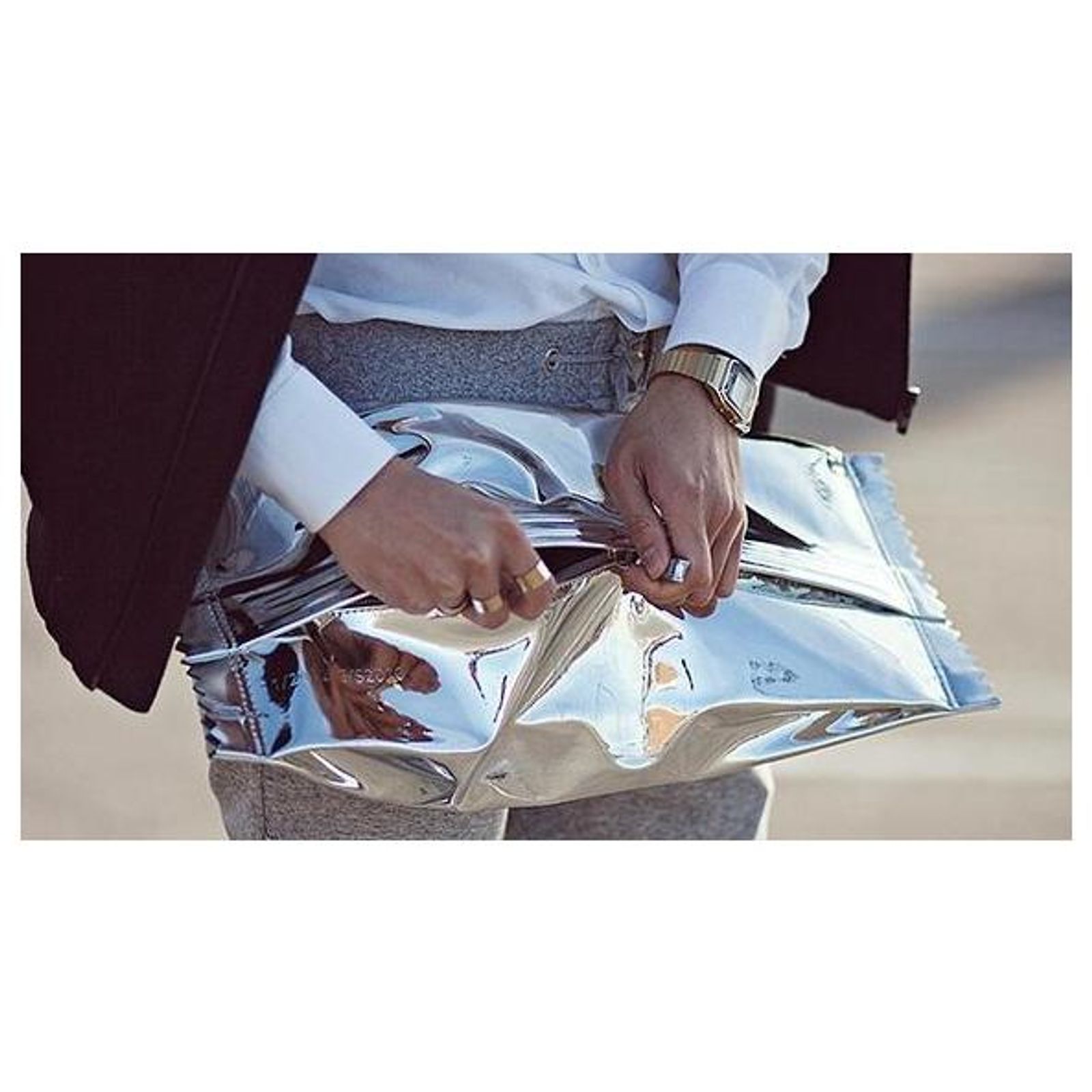 Rare Maison Martin Margiela x H&M Candy Clutch - Metallic Silver 