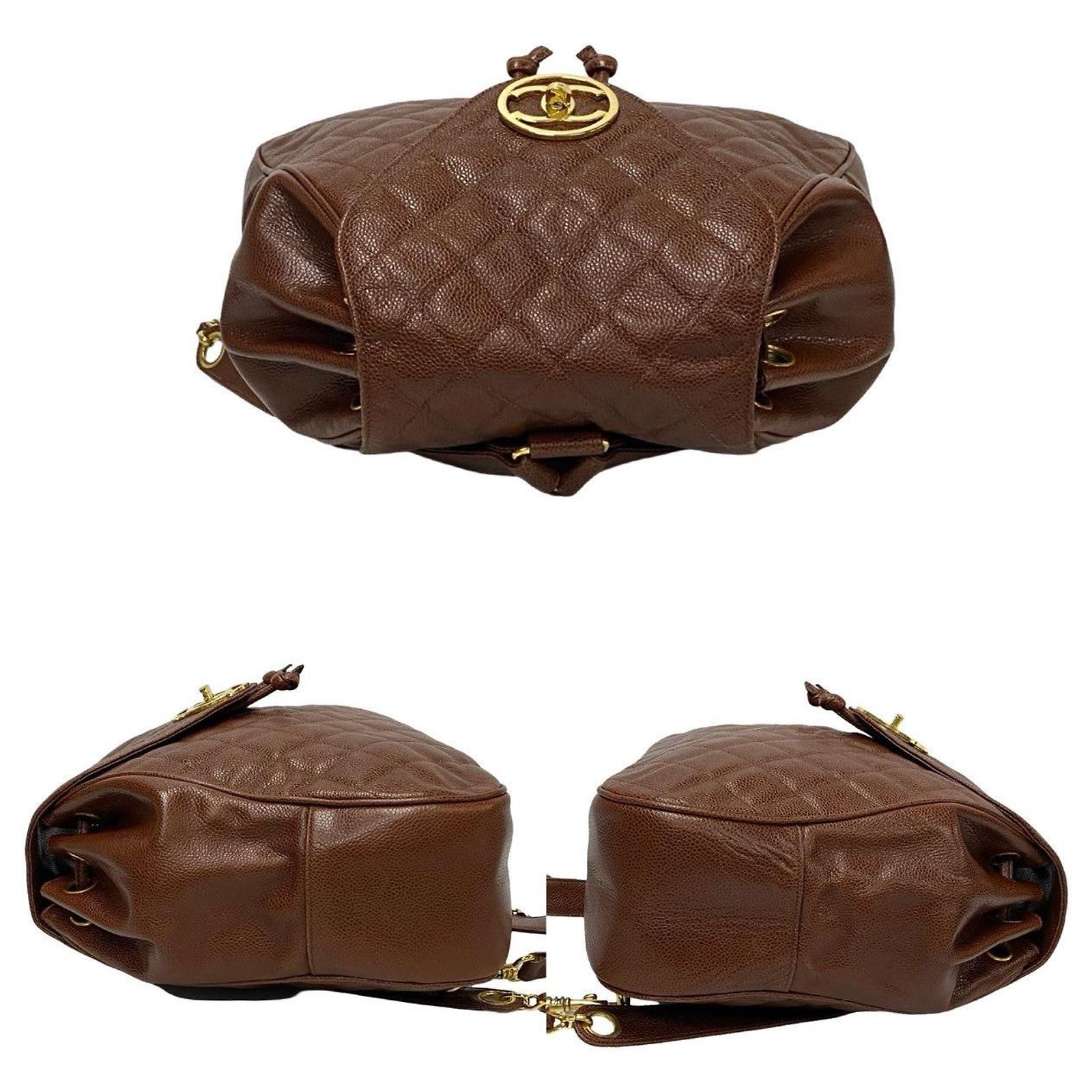 Chanel Caviar Leather Backpack Brown ref.1772633 - Joli Closet display picture 1