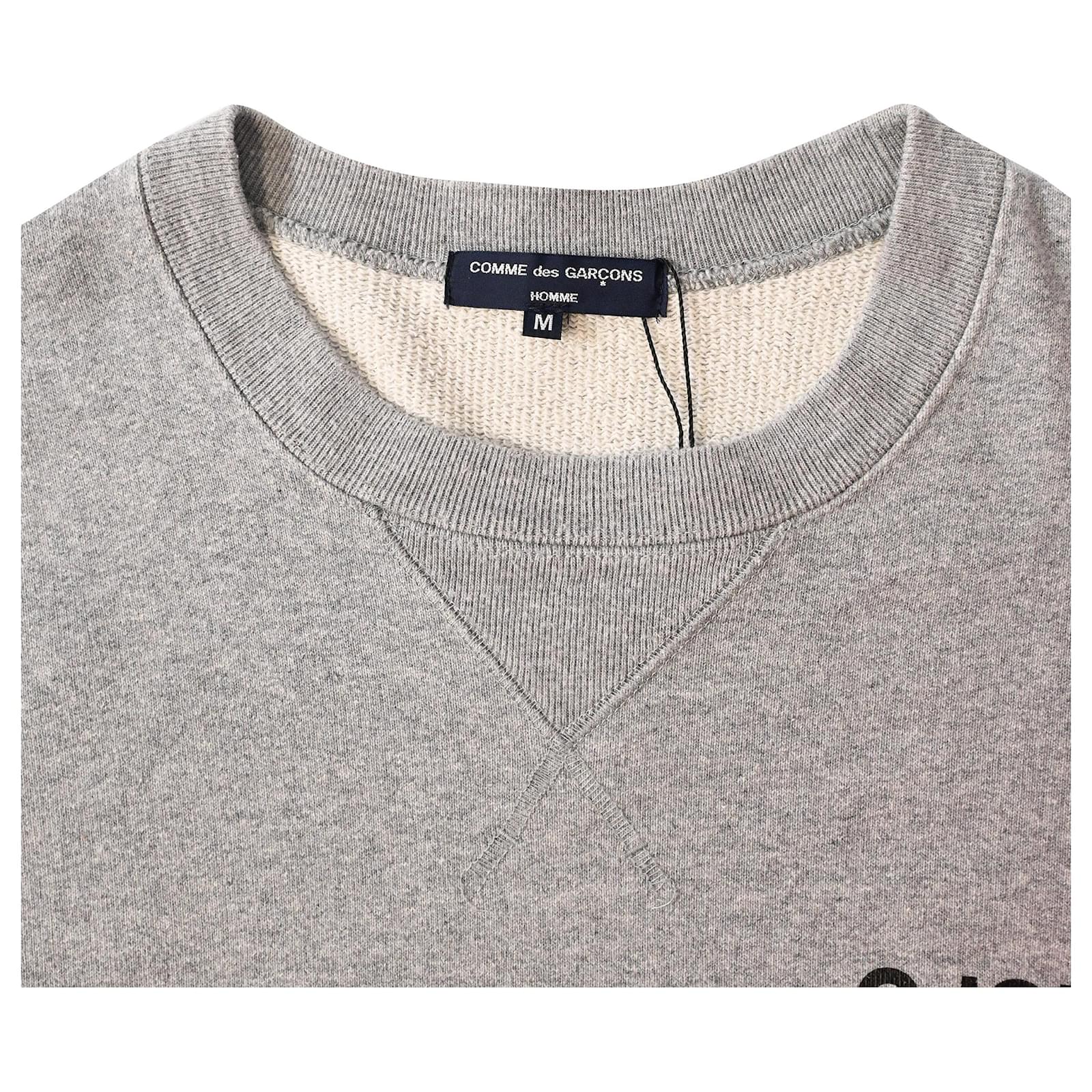 Garçons Homme Comme Des Garcons Grey Sweater CDG V-Neck Logo