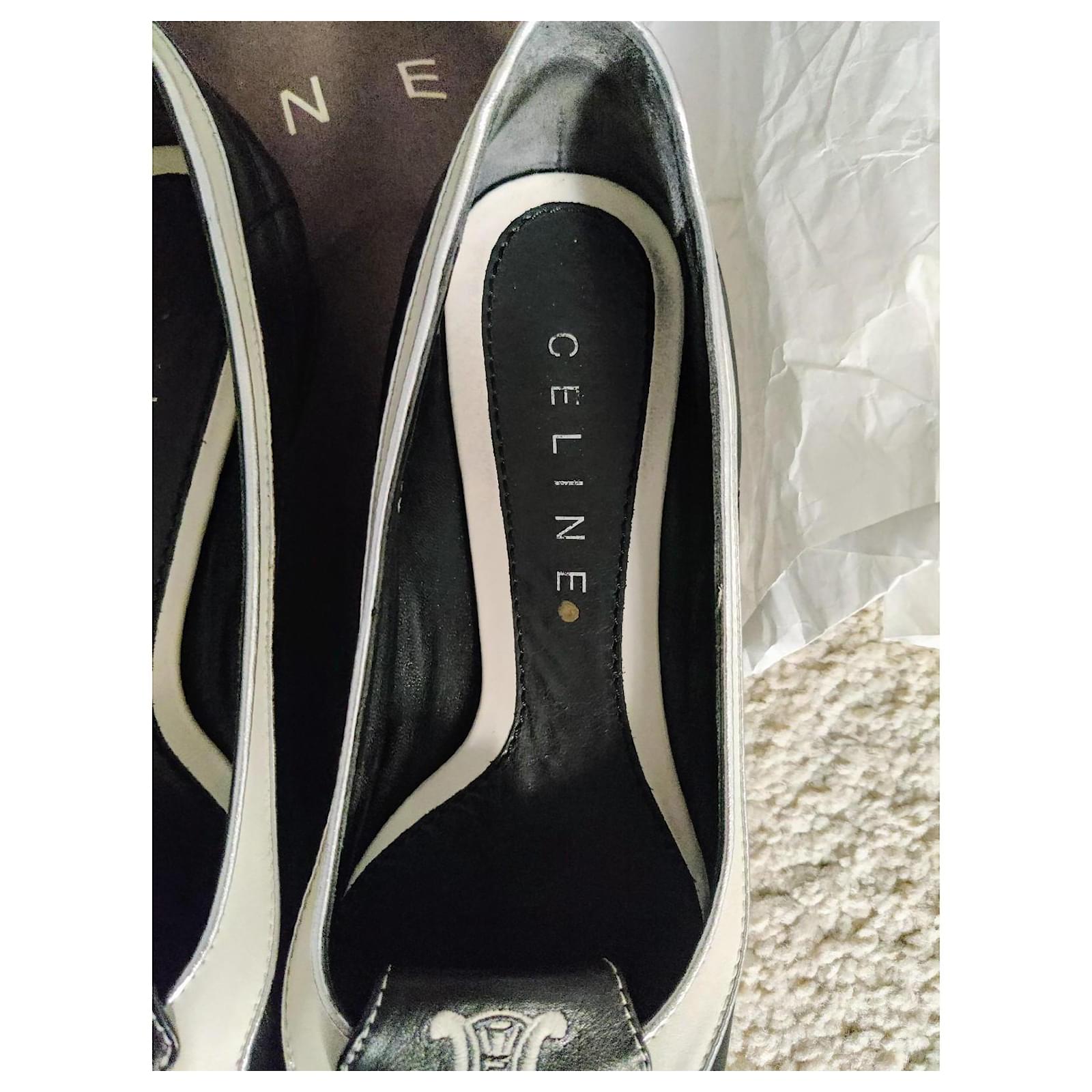 【直営・関税送料込】Celine ballerinas do Céline Celine leather ballerinas Black White ref.1775395