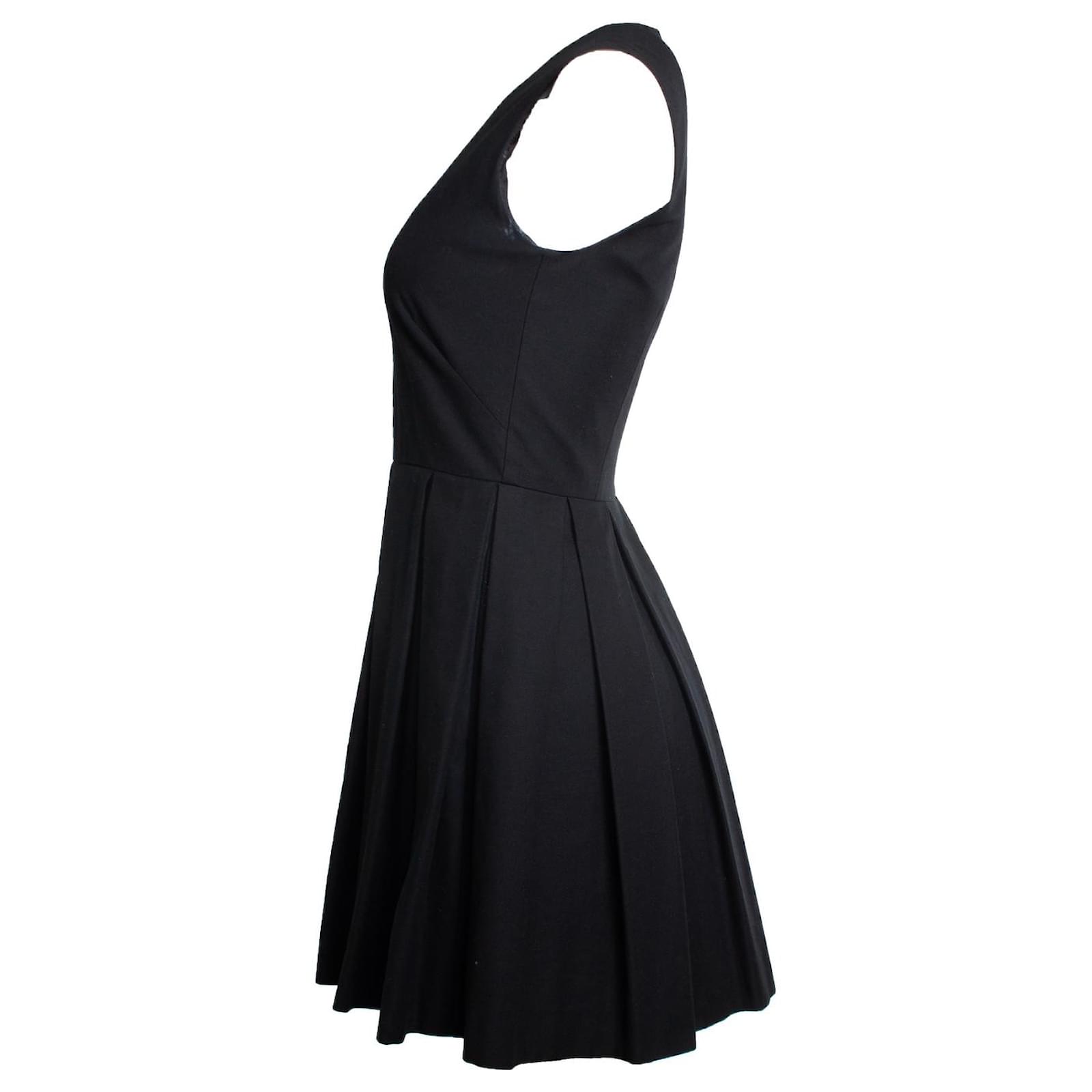 Red Valentino, Black pleated a line dress Cotton ref.1775715 - Joli Closet