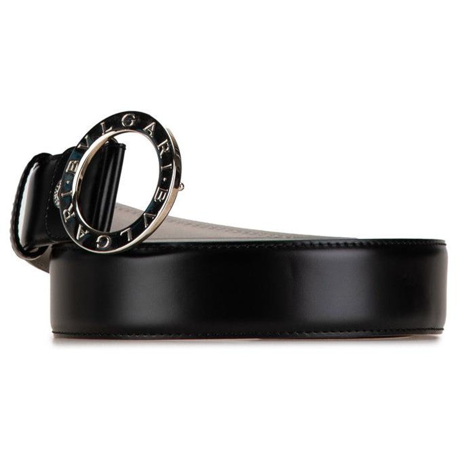 Bvlgari Grained Leather Bulgari Bulgari Round Logo Buckle 