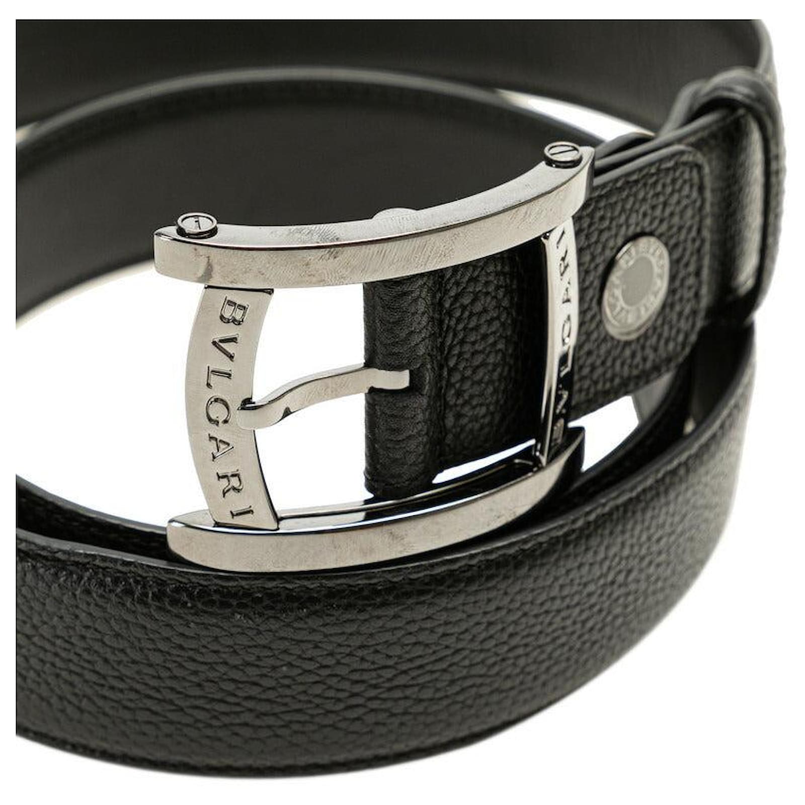 BVLGARI Assioma Belts ブラック Bulgari Bvlgari Assioma Leather Belt Black Silver ref.JC1812270