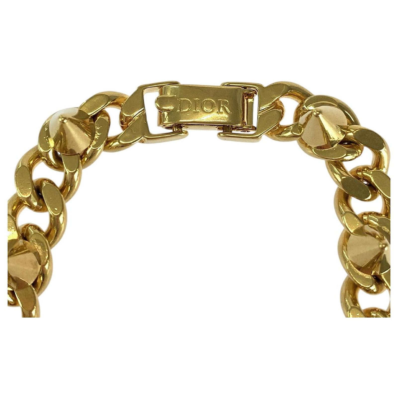 アクセサリー Christian Dior Cube Logo Gold Bracelet Christian Dior Dior 30 Montaigne CD Logo Gold Bracelet