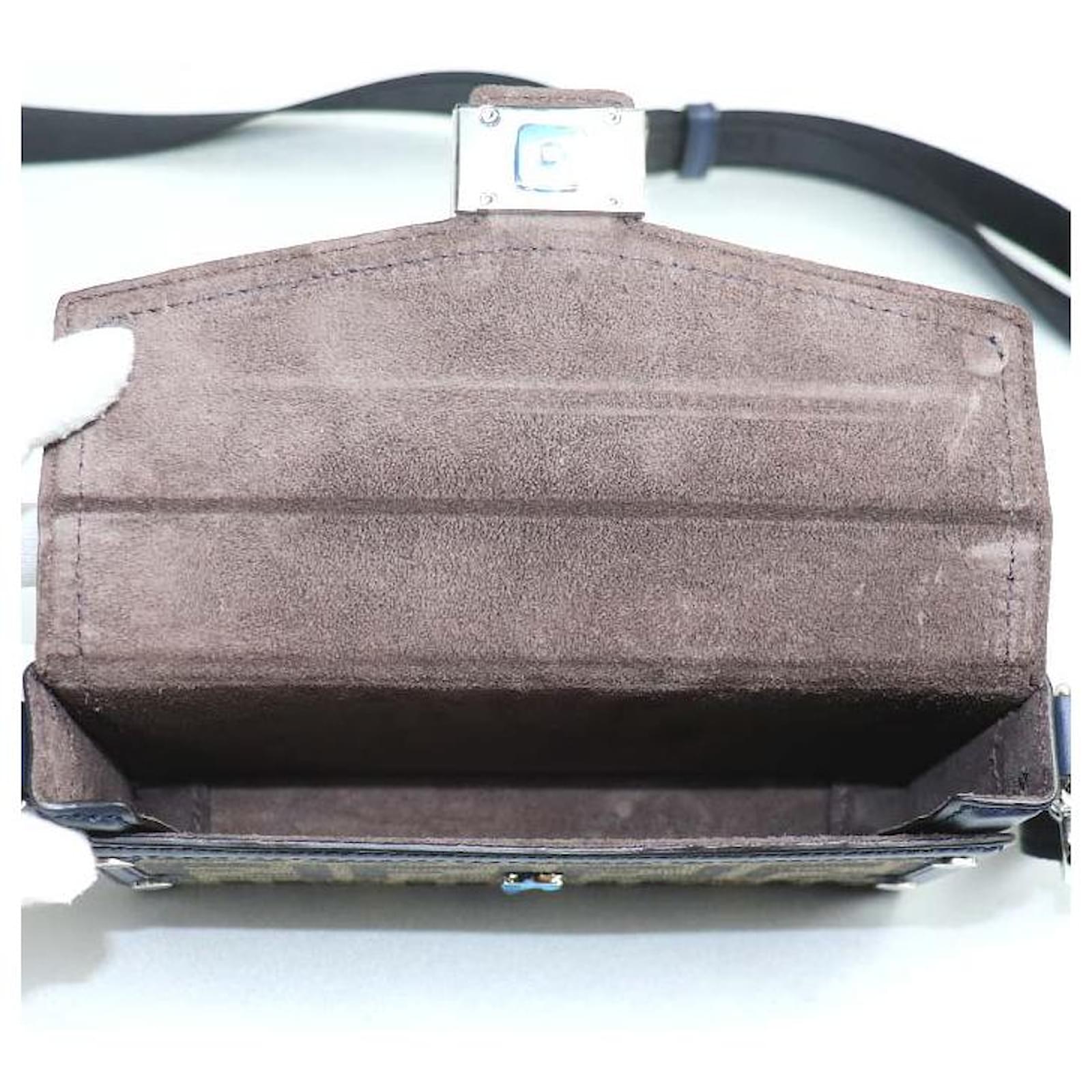 Fendi Baguette Soft Trunk Phone Pouch Shoulder Bag Blue