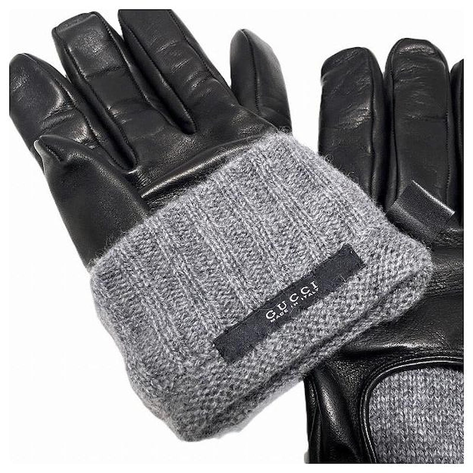 Gucci Interlocking G Leather Knit Gloves ref.1815977 - Joli Closet