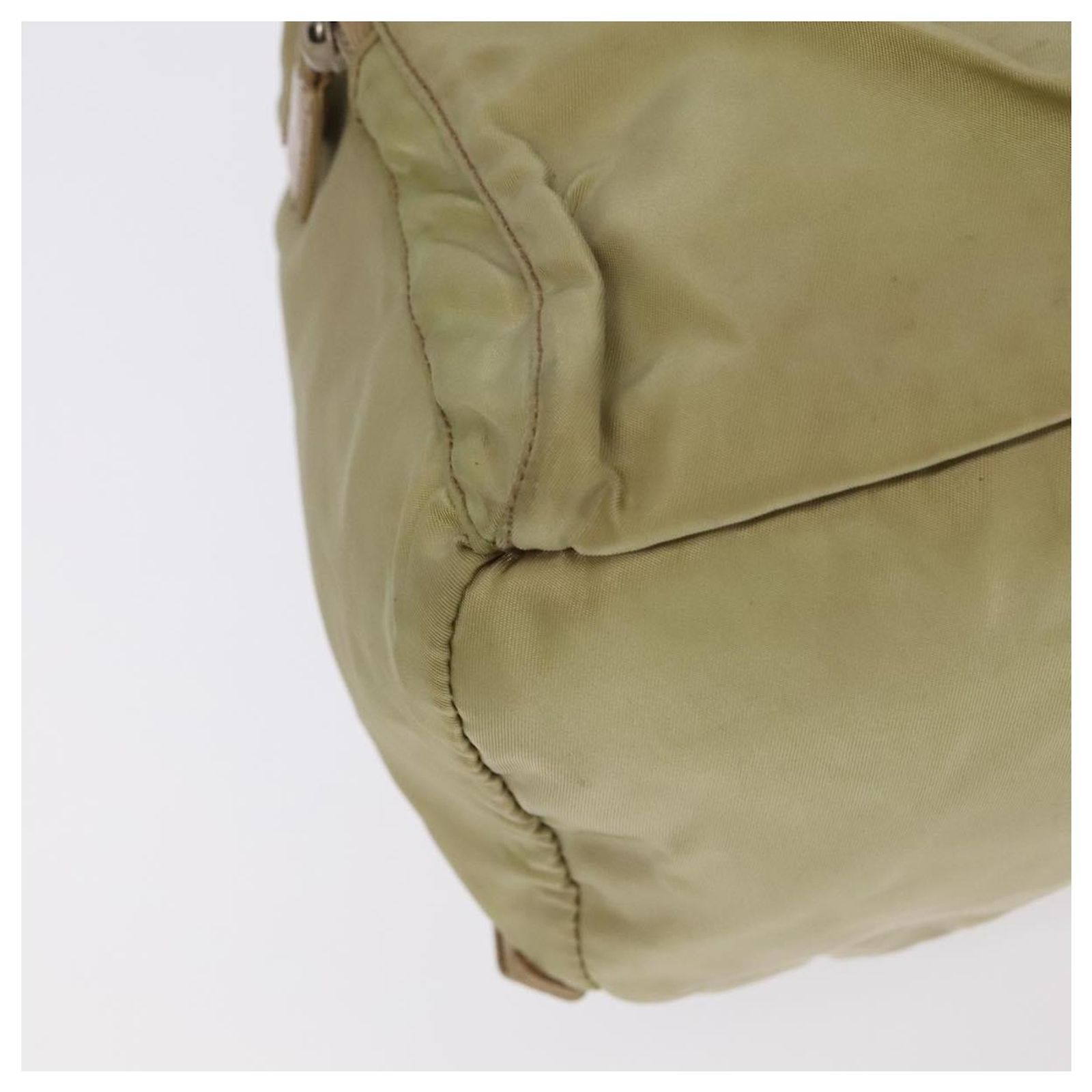 PRADA Backpack Nylon Khaki Silver Auth 98100 Silvery ref  display picture 2