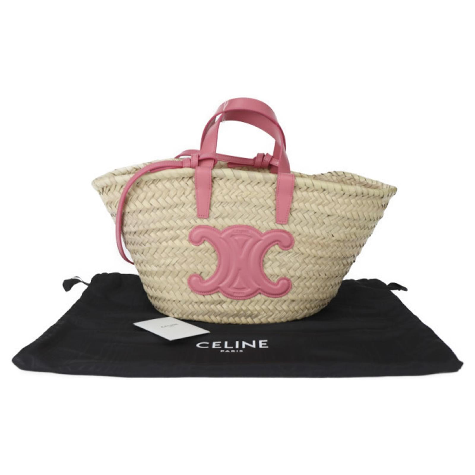 トートバッグ Celine Celine Panier Teen TEEN SUPPLE CELINE CLASSIC PANIER in Raffia and calfskin